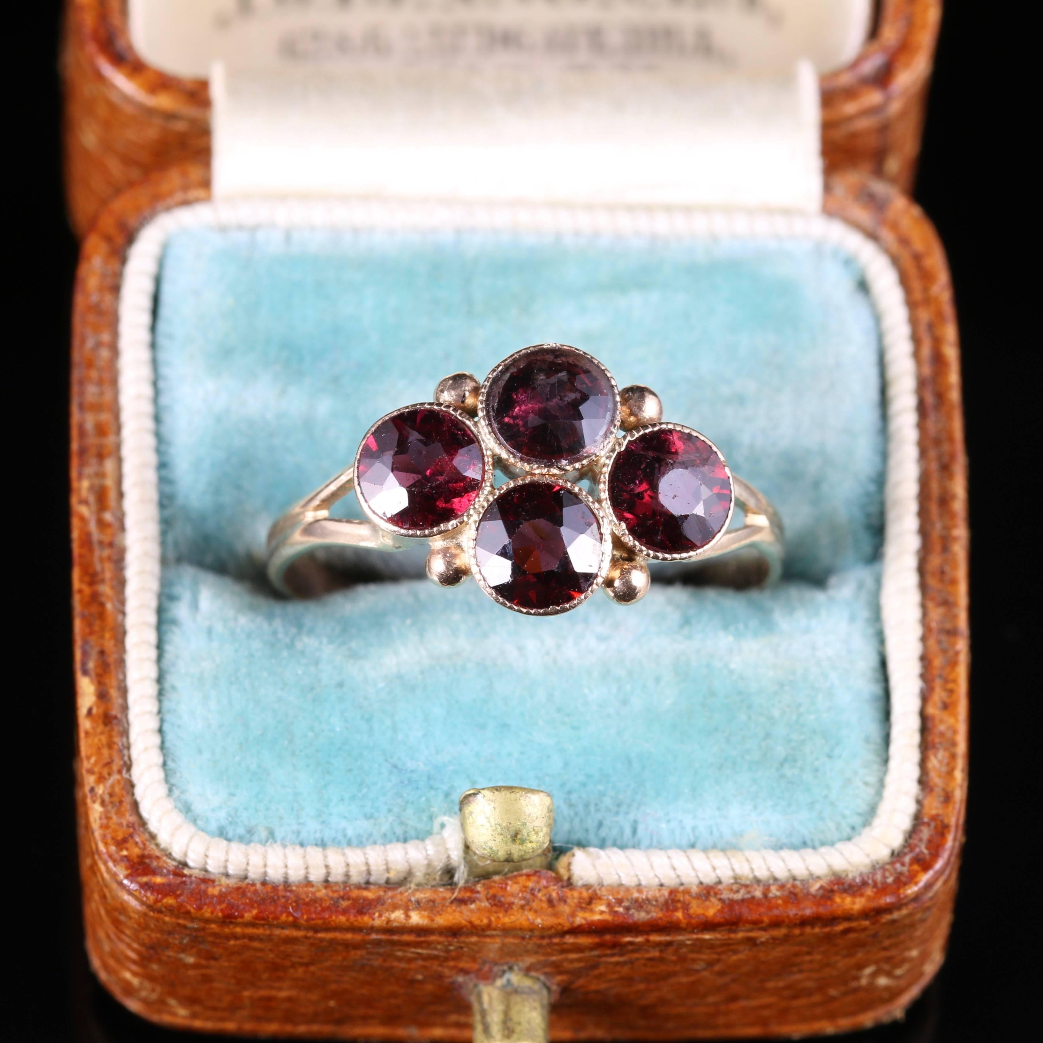 Women's Antique Victorian Almandine Garnet, circa 1900 Ring