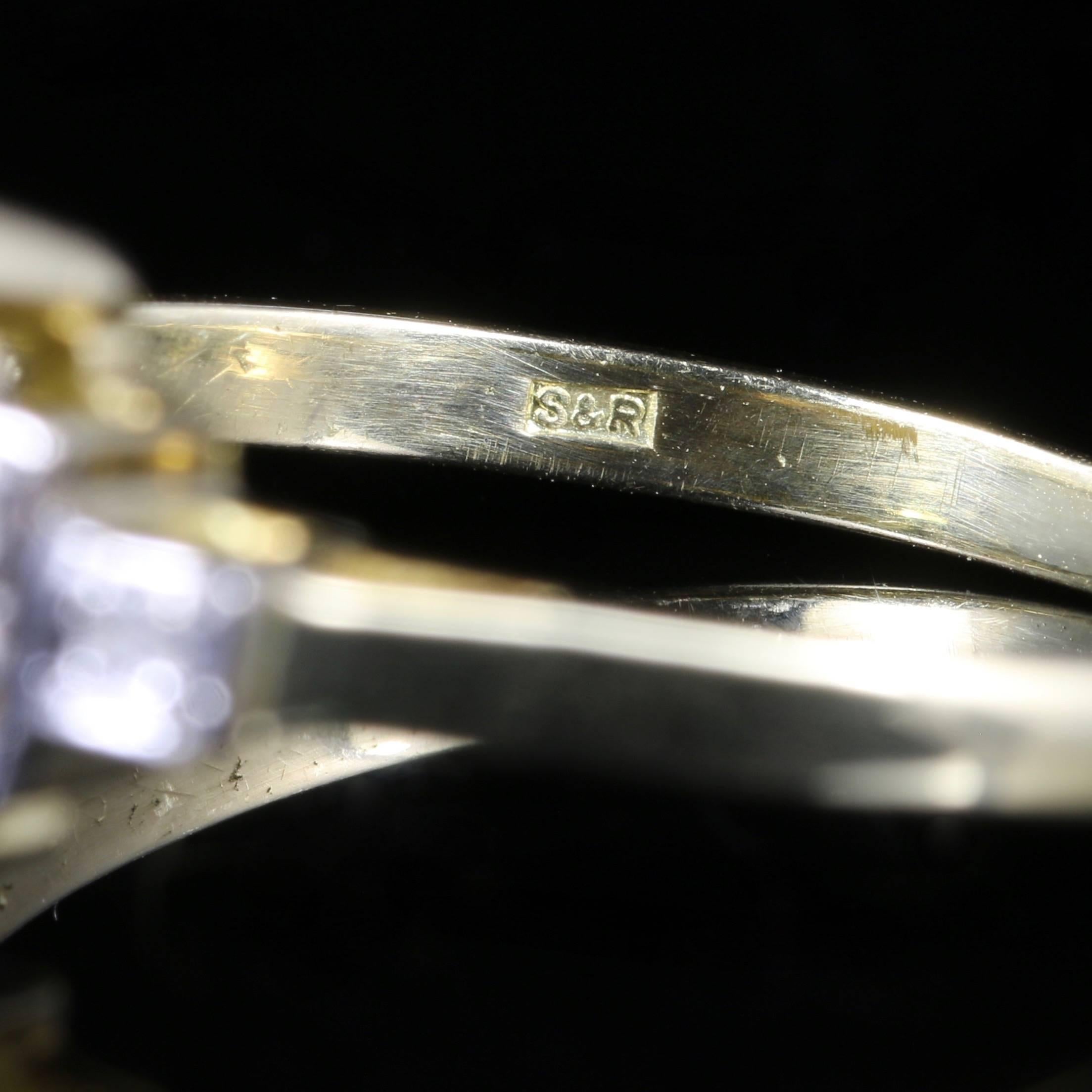 Yellow Beryl and Diamond Trilogy Ring 18 Carat Gold Engagement Ring at ...