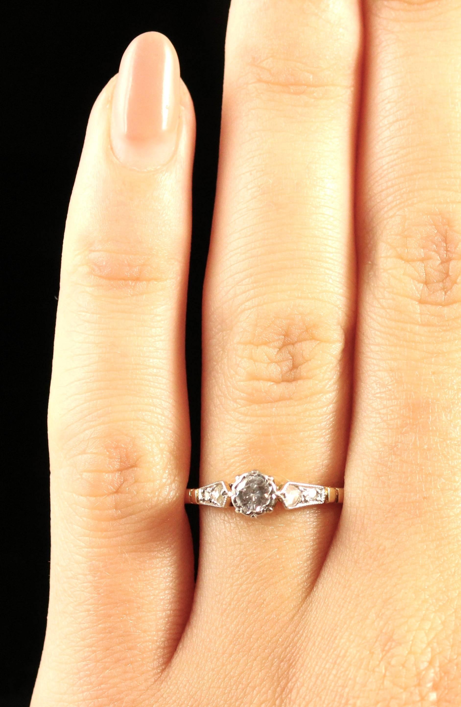 Antique Edwardian Diamond Engagement Ring, circa 1914 4
