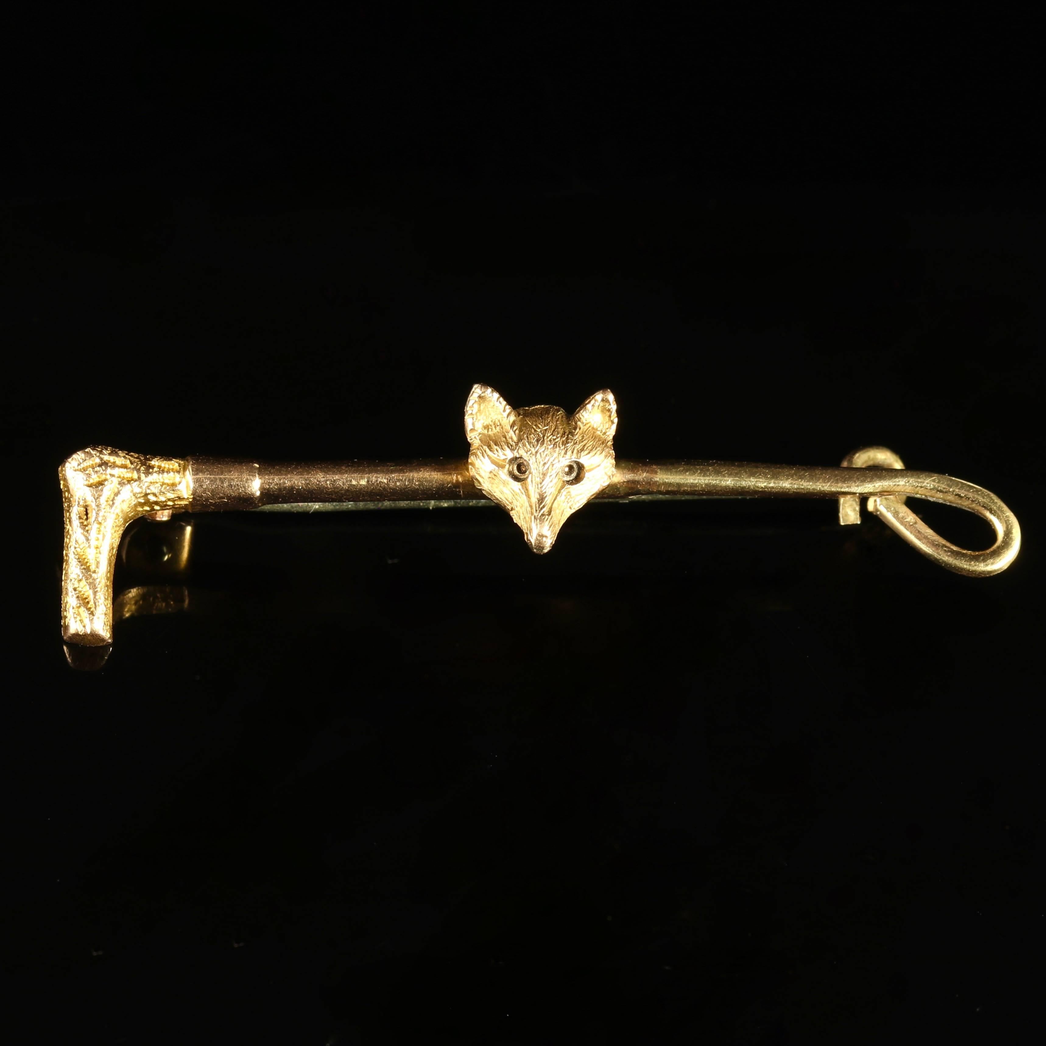 Antique Victorian Fox Brooch Hunting Riding, circa 1900 In Excellent Condition In Lancaster, Lancashire