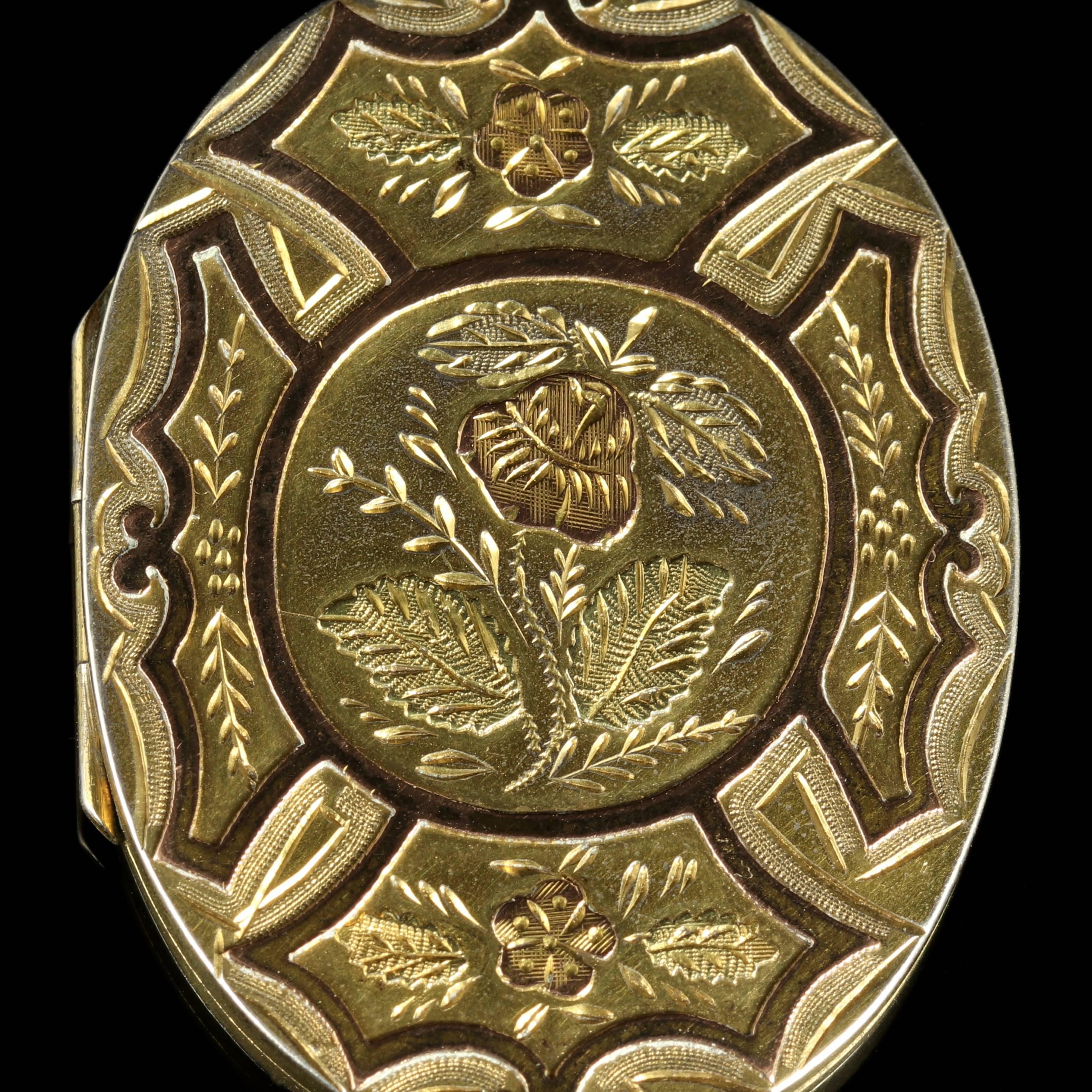 Antique Victorian Gold Silver Locket, circa 1880 4