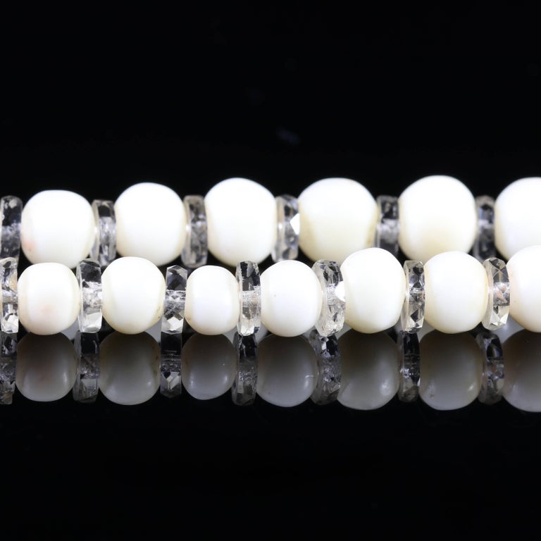 Antique Victorian White Coral Necklace White Coral and Rock Crystal For