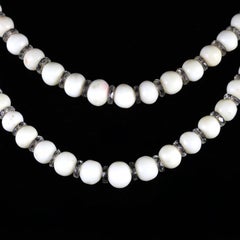 Antique Victorian White Coral Necklace White Coral and Rock Crystal