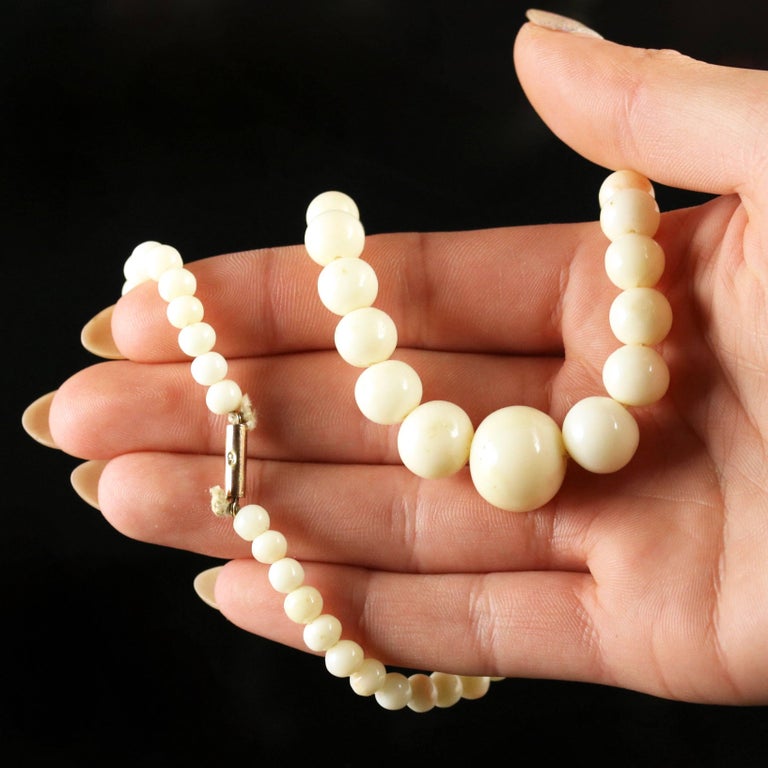 Antique Victorian White Coral Necklace, circa 1900 at 1stDibs