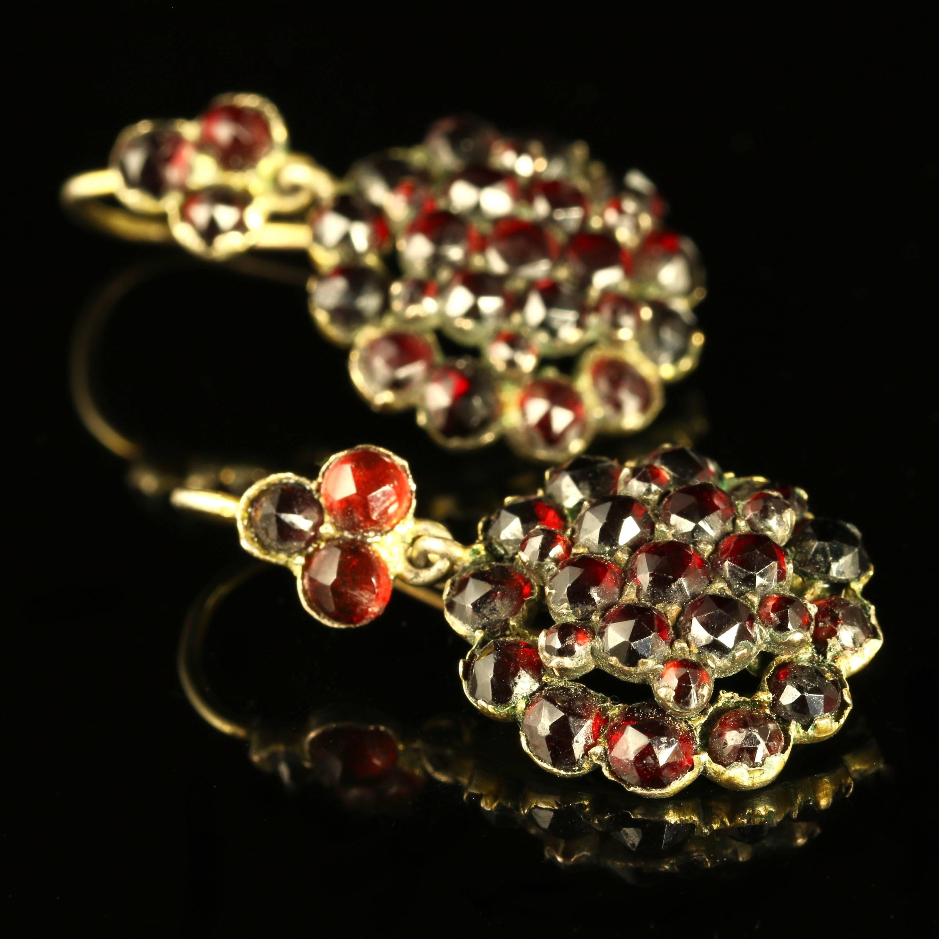 Antique Earrings Bohemian Garnets, circa 1880 1