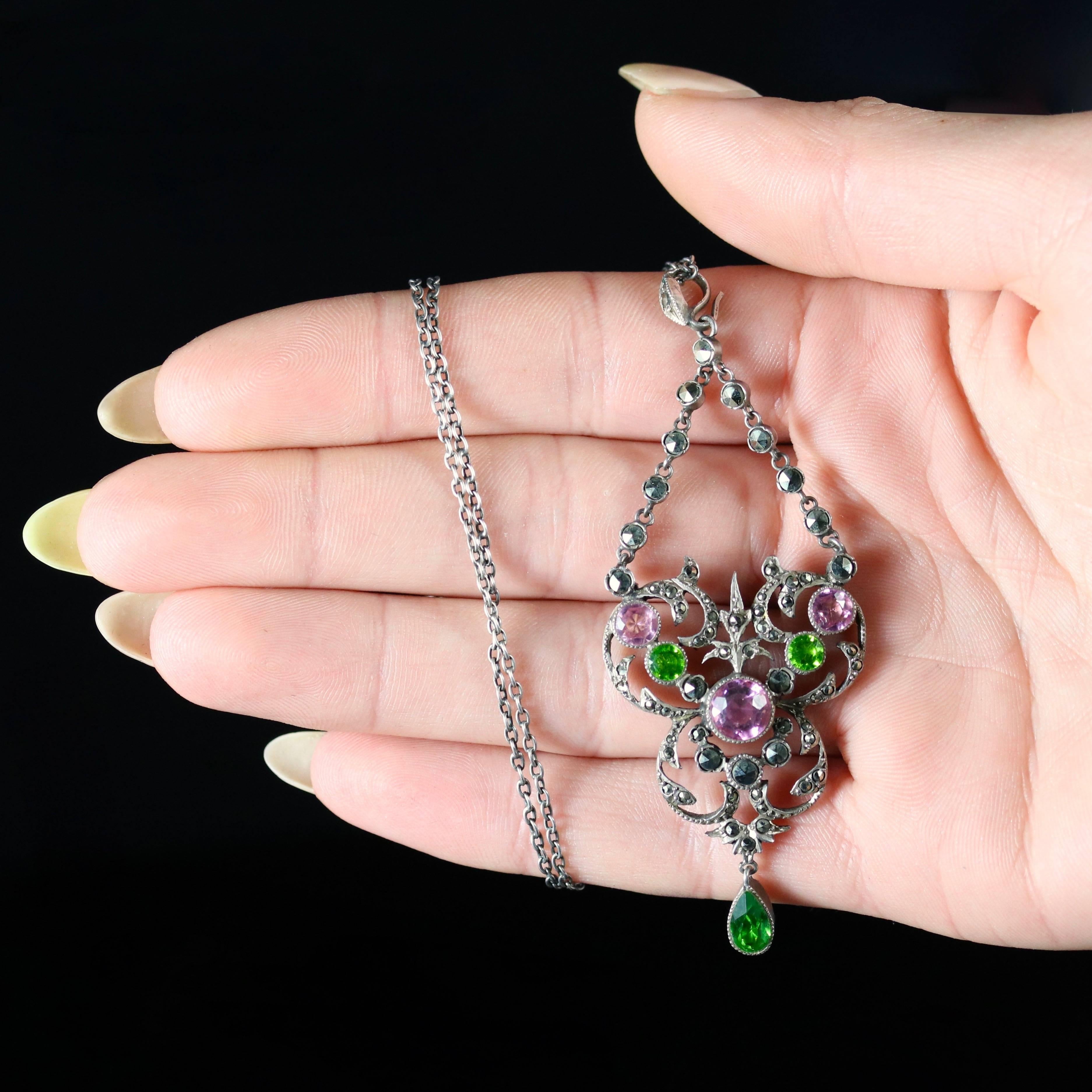Antique Suffragette Victorian Pendant Necklace, circa 1900 For Sale 3