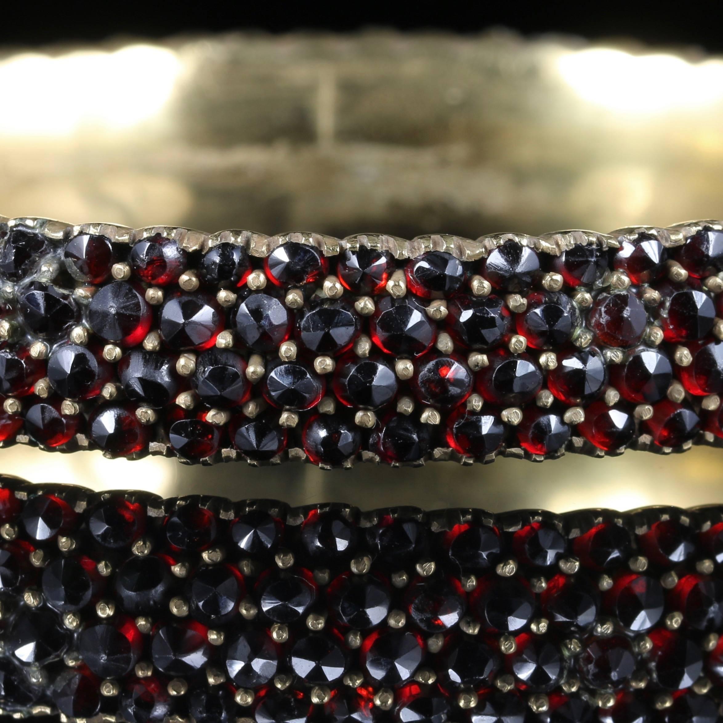 Antique Victorian Garnet Bangle, circa 1880 Bohemian Garnets For Sale 1