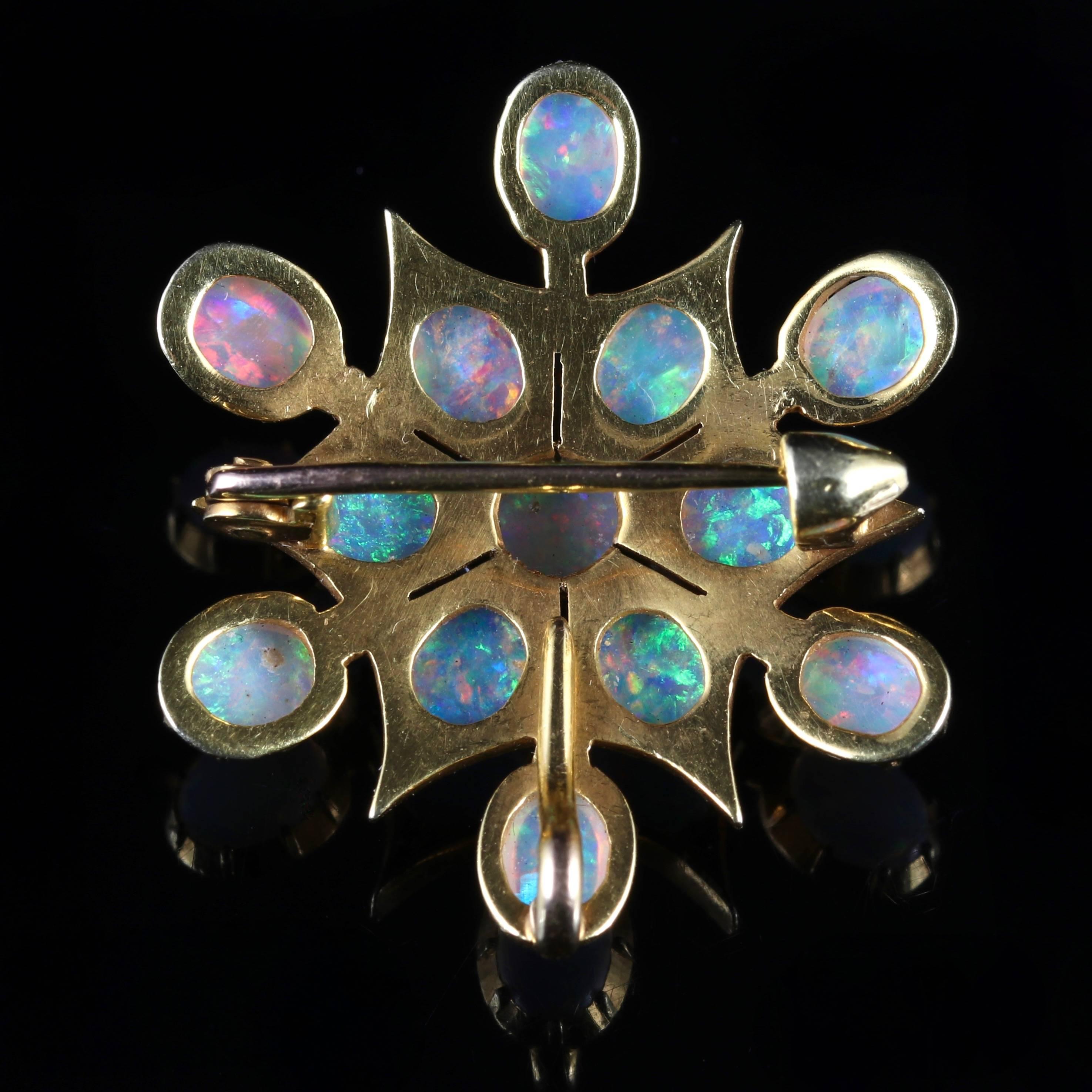 Antique Victorian Natural Opal Brooch 18 Carat Gold, circa 1900 In Excellent Condition In Lancaster, Lancashire