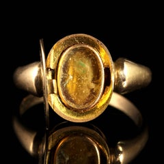 Antique Edwardian Poison Locket Ring, Chester, 1907