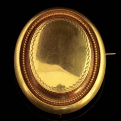 Georgian Lovers Eye 18 Carat Gold Locket Brooch in Original Box