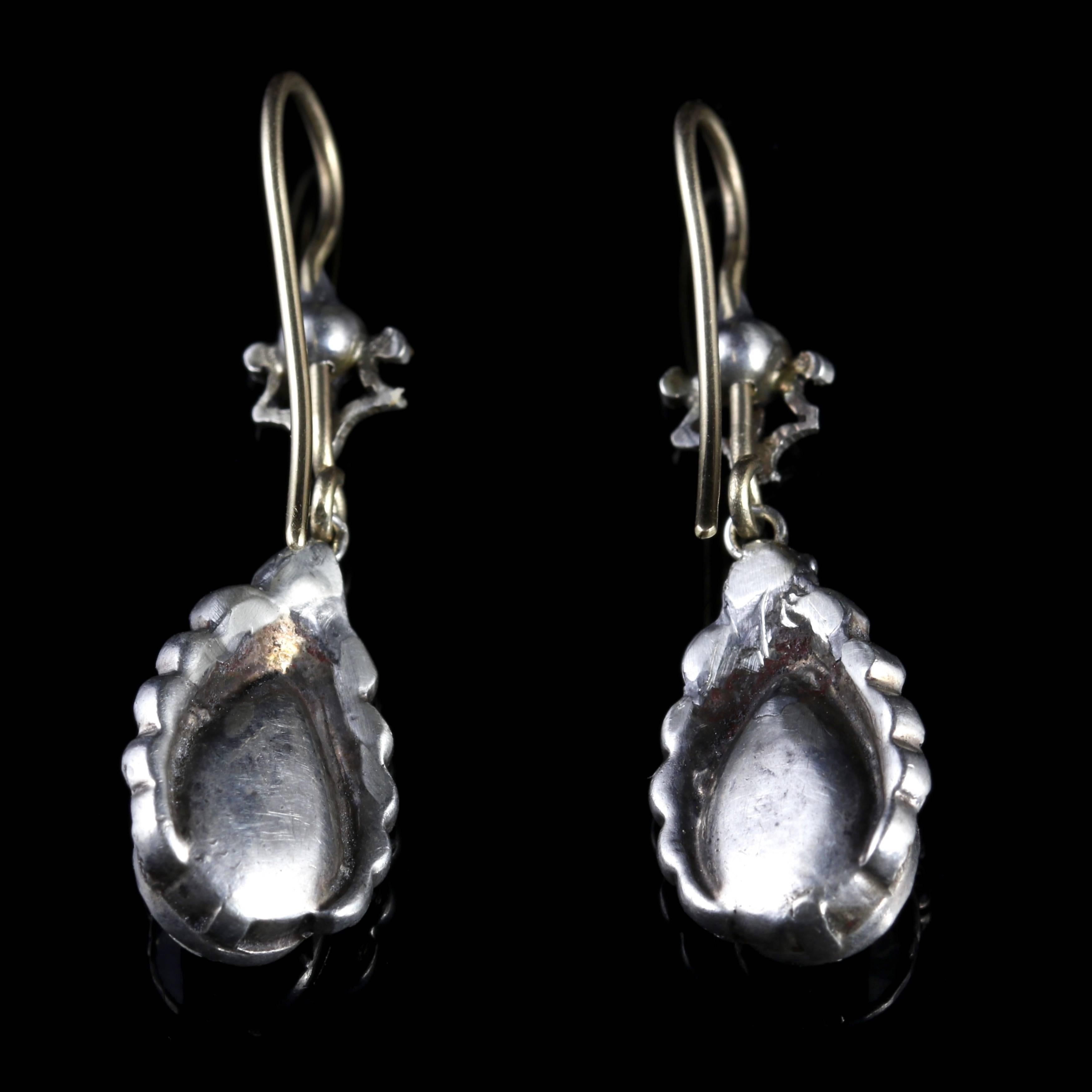 Victorian Paste Earrings Silver Gold In Excellent Condition For Sale In Lancaster, Lancashire