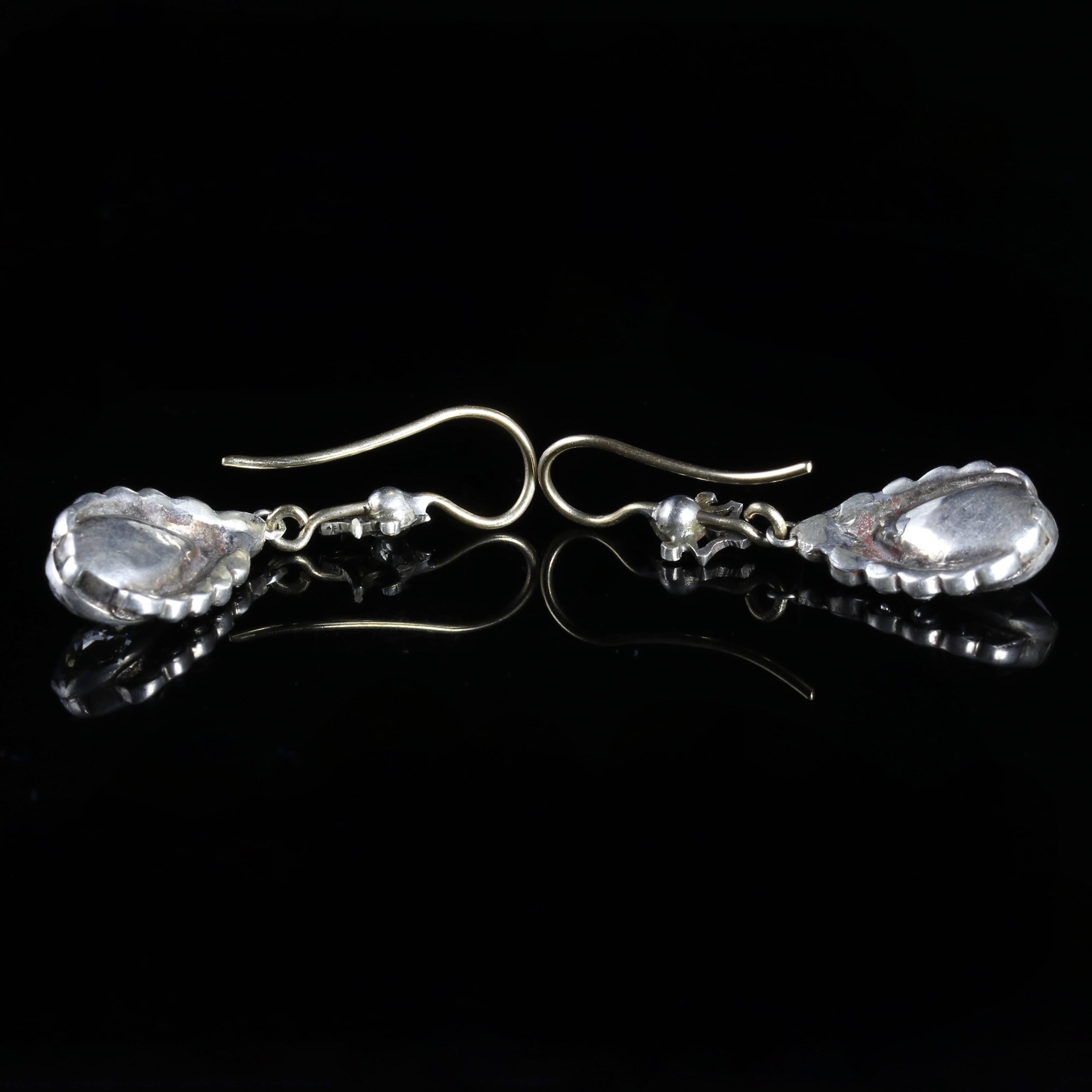 Victorian Paste Earrings Silver Gold For Sale 2