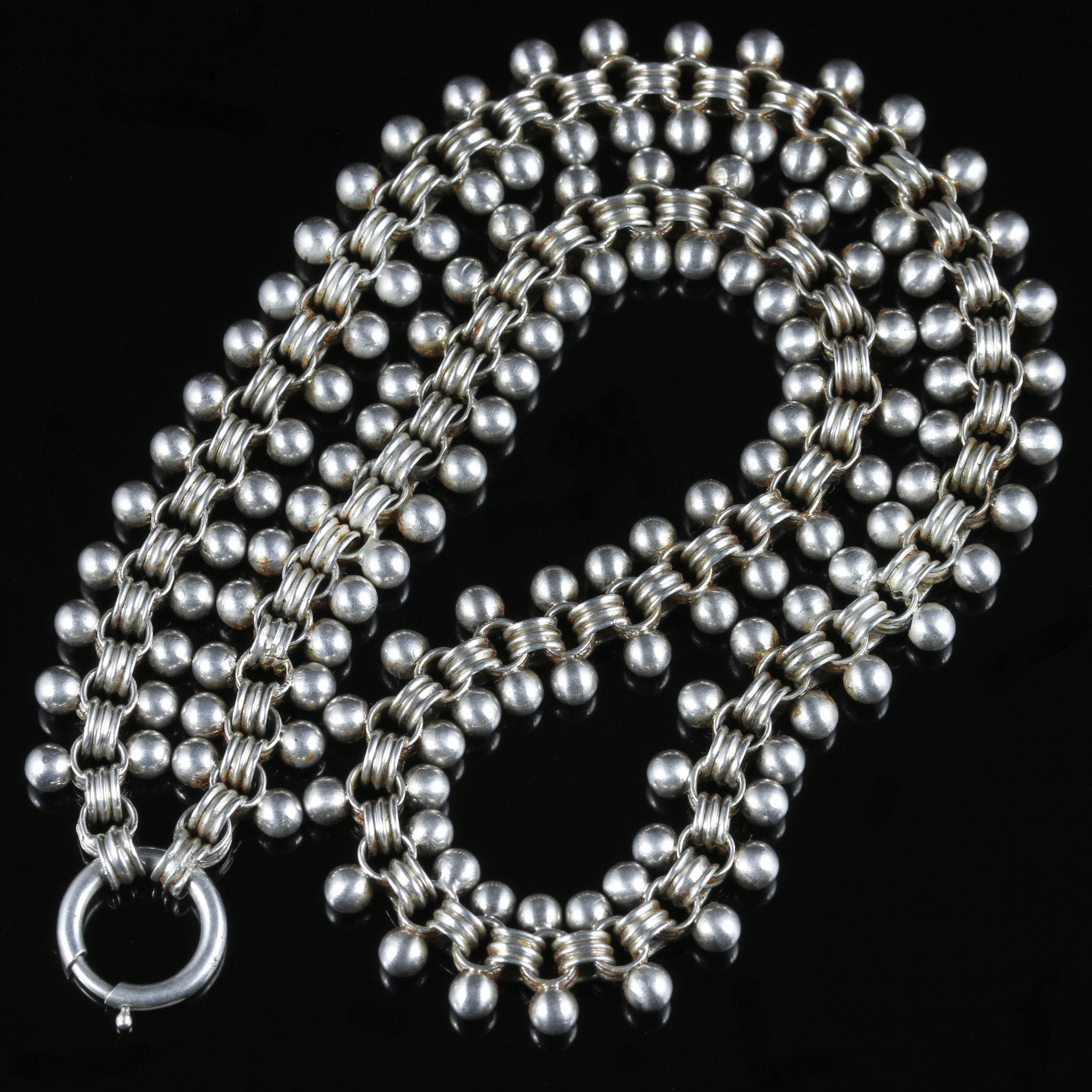 victorian silver collar necklace