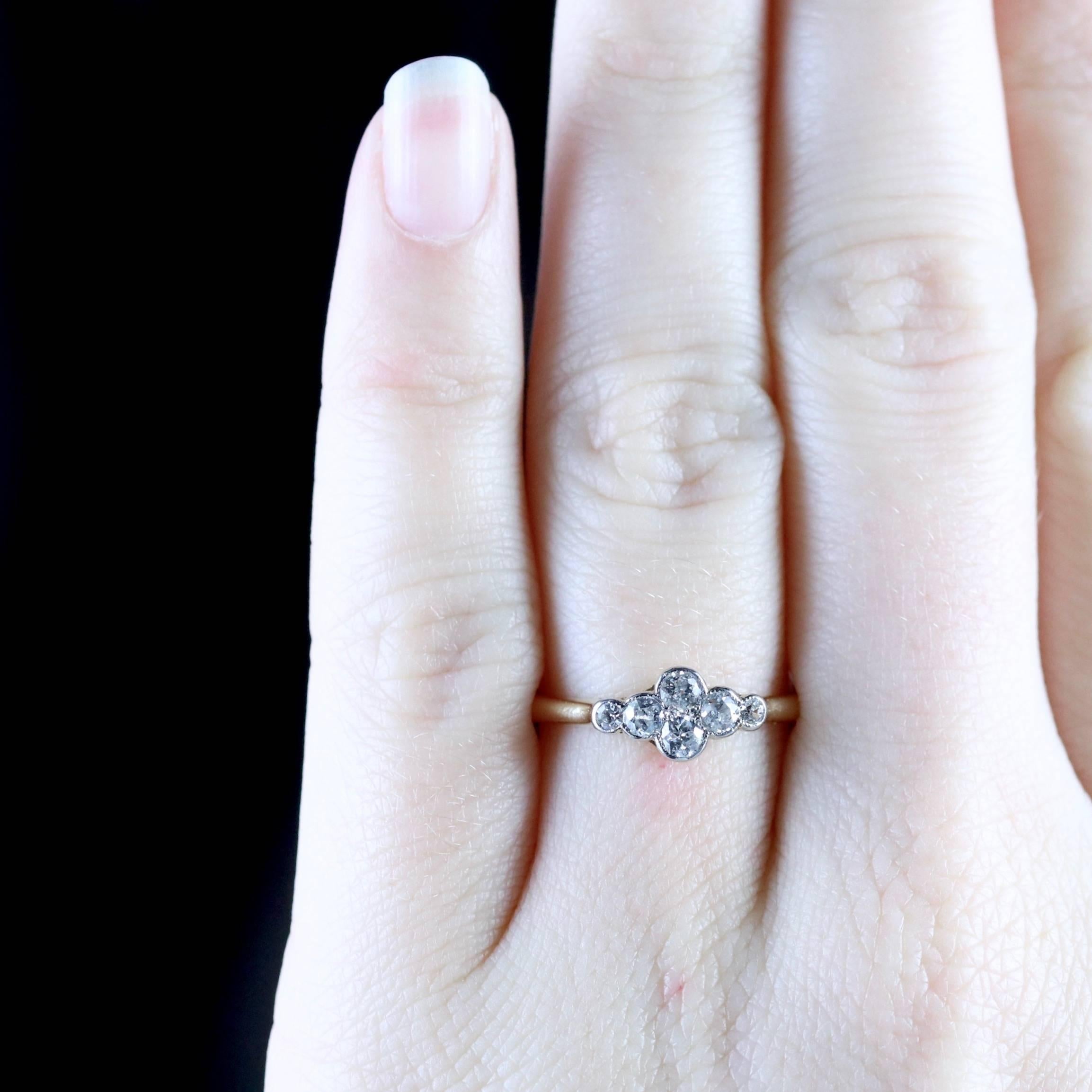Antique Victorian Diamond Cluster Engagement Ring 4