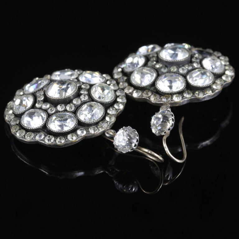 Antique Victorian Large Paste Earrings, circa 1900 For Sale at 1stDibs