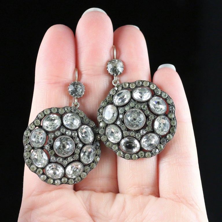 Antique Victorian Large Paste Earrings, circa 1900 For Sale at 1stDibs