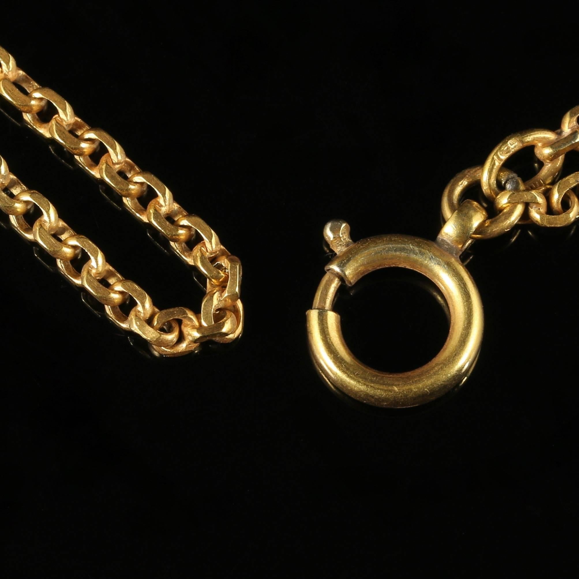 Antique Victorian Long Guard Chain 18 Carat Gold, circa 1900 2