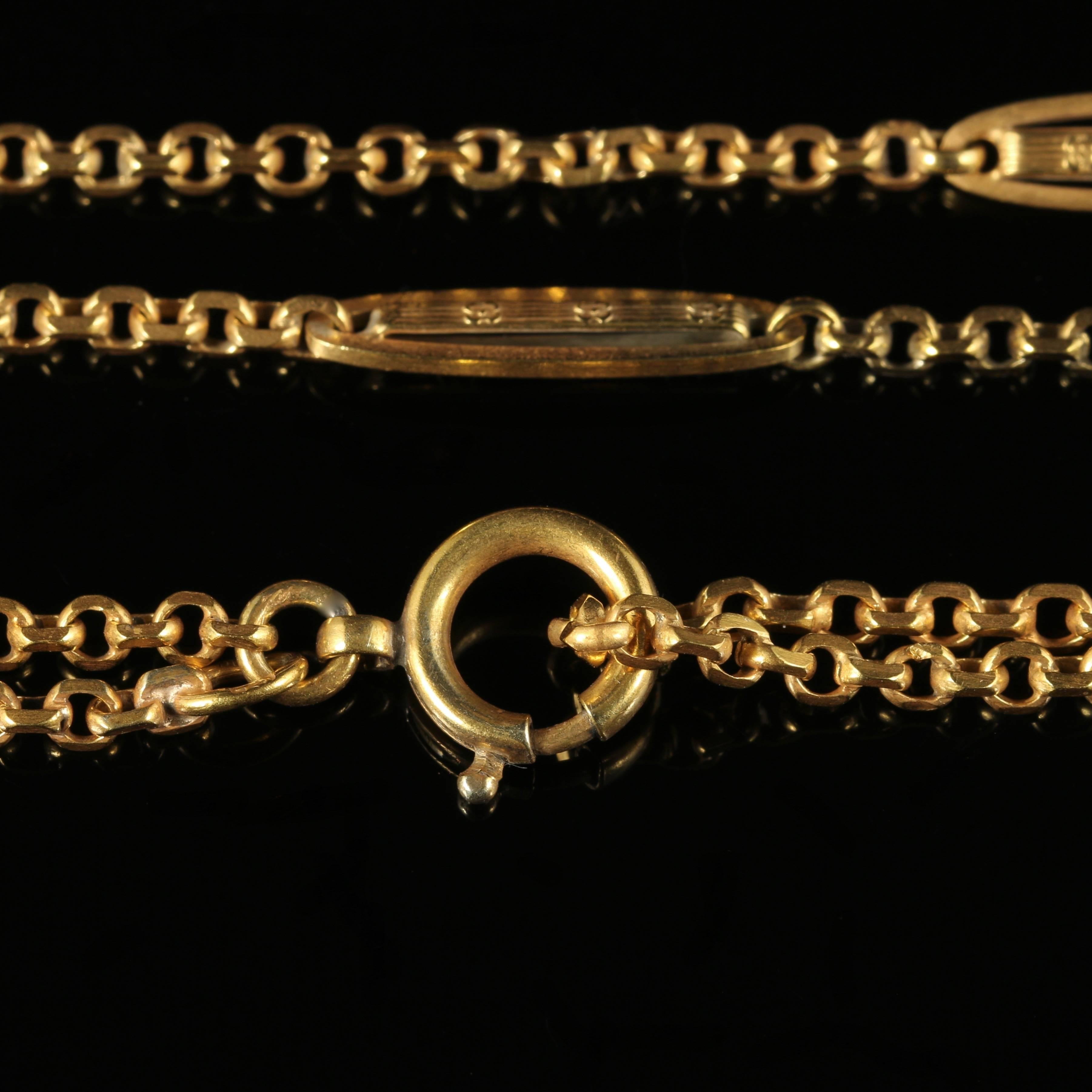 Antique Victorian Long Guard Chain 18 Carat Gold, circa 1900 3