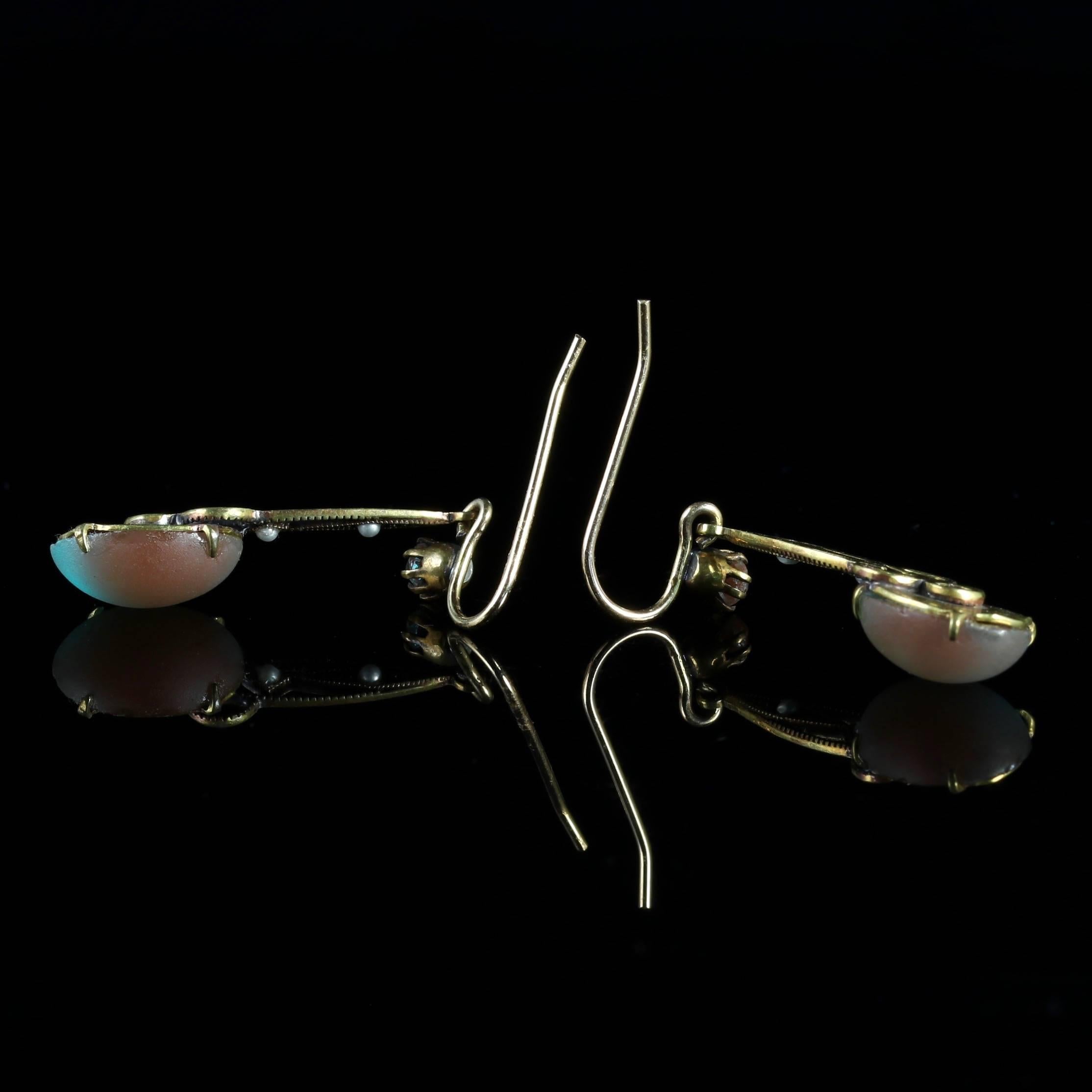 Antique Victorian Saphiret and Pearl Silver Gold Earrings, circa 1900 1