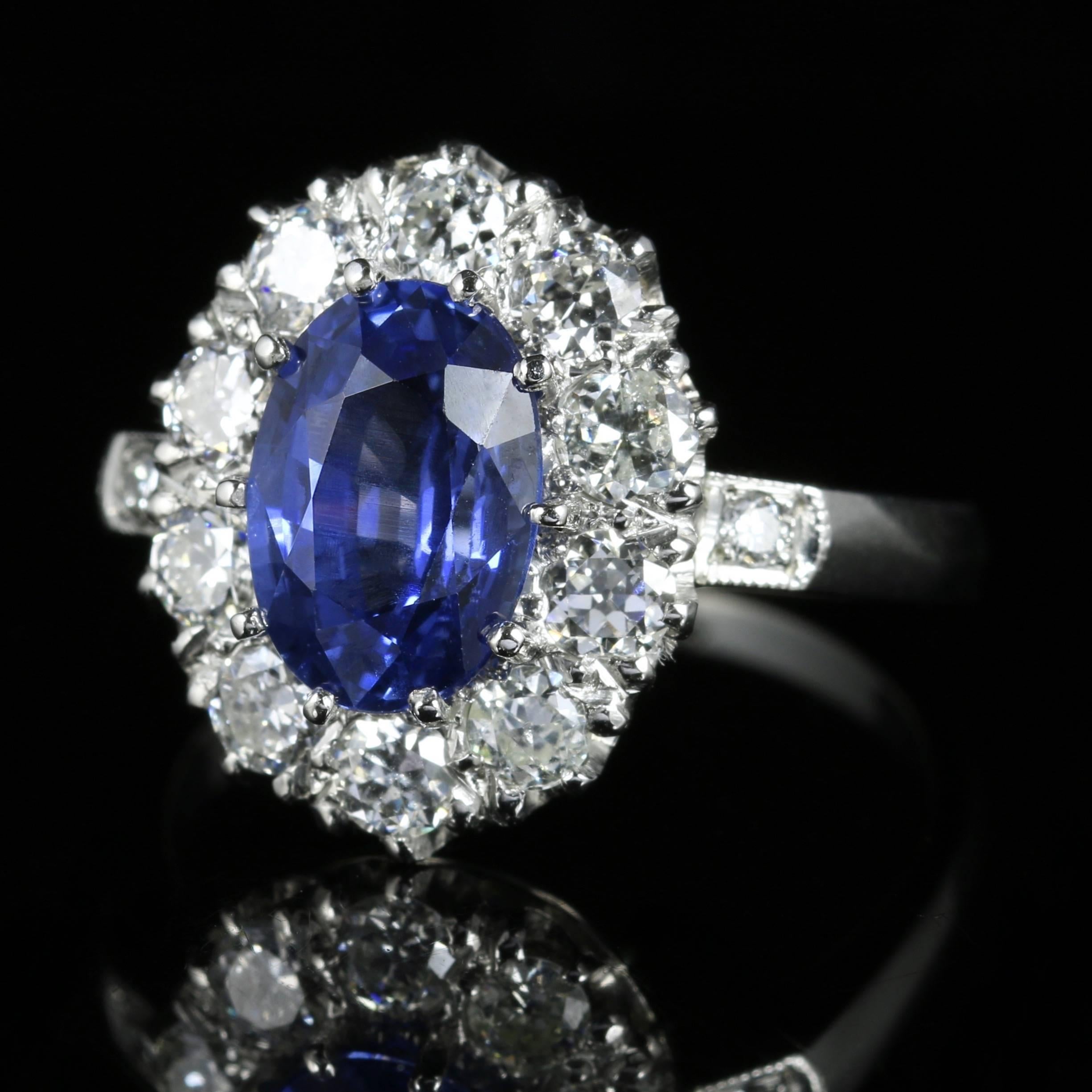 For more details please click continue reading down below..

This fabulous all Platinum Edwardian ring is set with the most breathtakingly beautiful natural Ceylon untreated Sapphire, with certificate.

Circa 1910

The Sapphire weighs 2.64ct in size