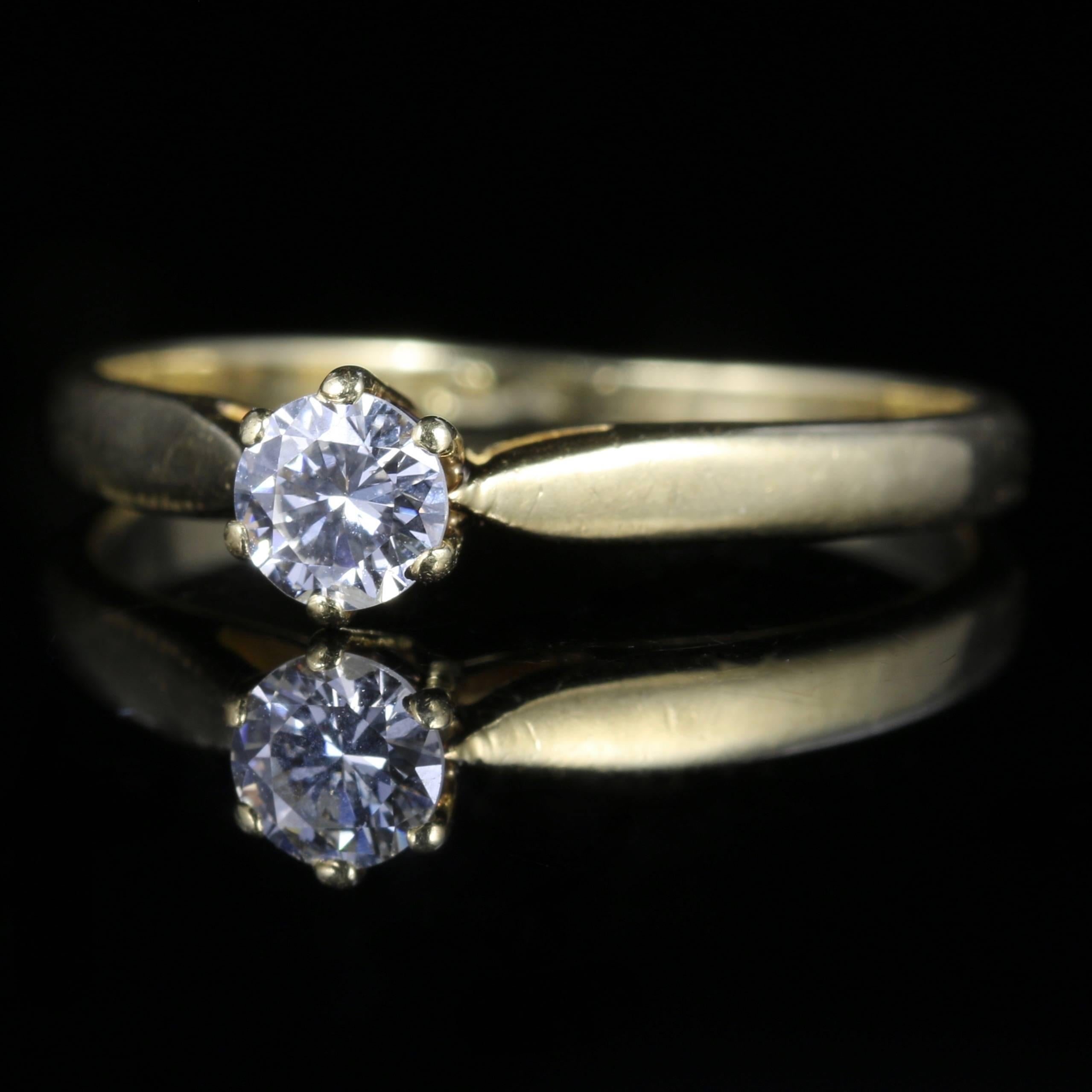 For more details please click continue reading down below..

This fabulous 18ct Yellow Gold Antique Diamond solitaire ring is Circa 1900

Boasting a 0.35ct old cut Diamond which is SI 1 H Colour.

Diamonds sparkle continuously and beautifully