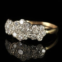 Antique Victorian Diamond Cluster Ring 18 Carat Gold 1.50 Carat of Diamonds