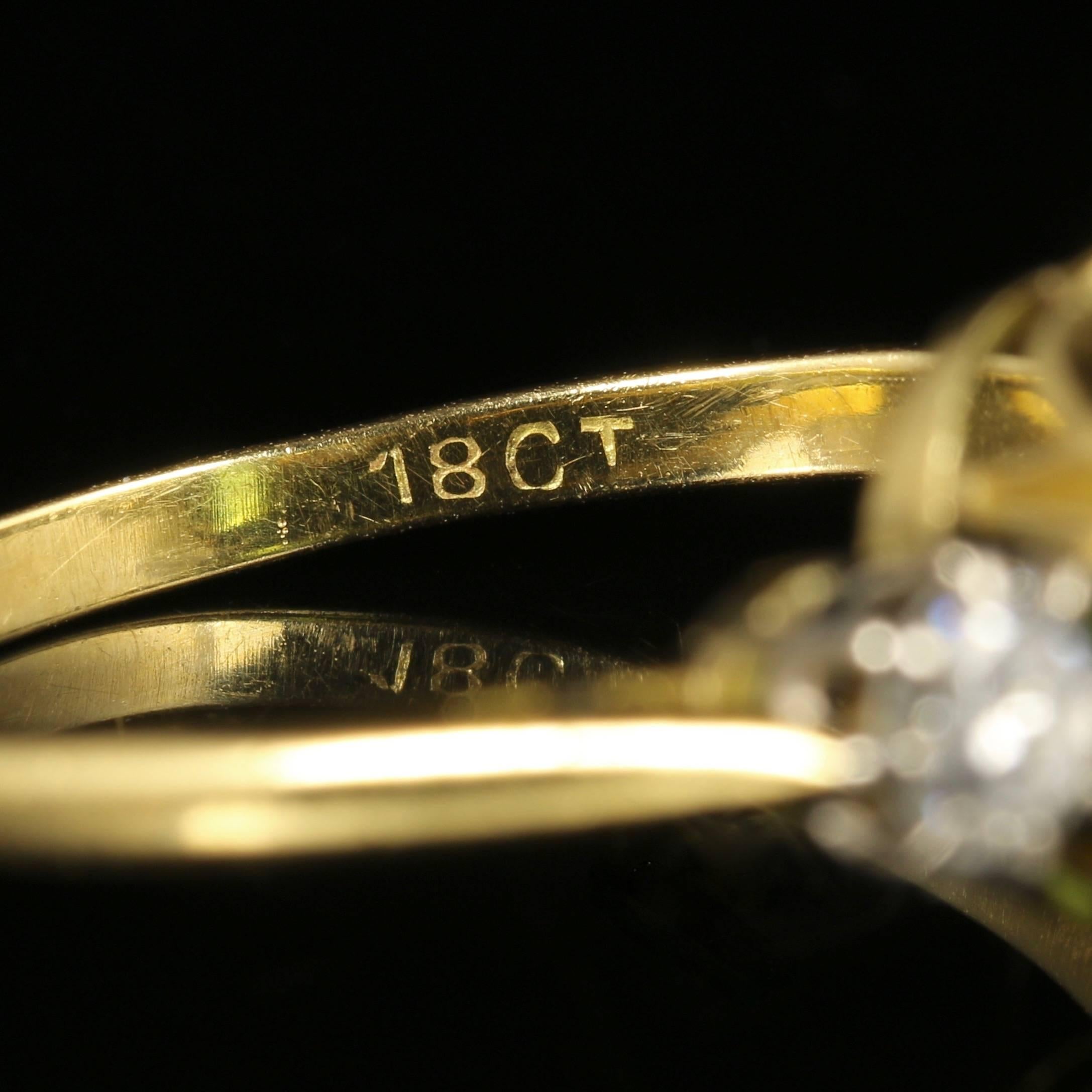 Antique Victorian Tourmaline Diamond Ring 18 Carat Gold 2