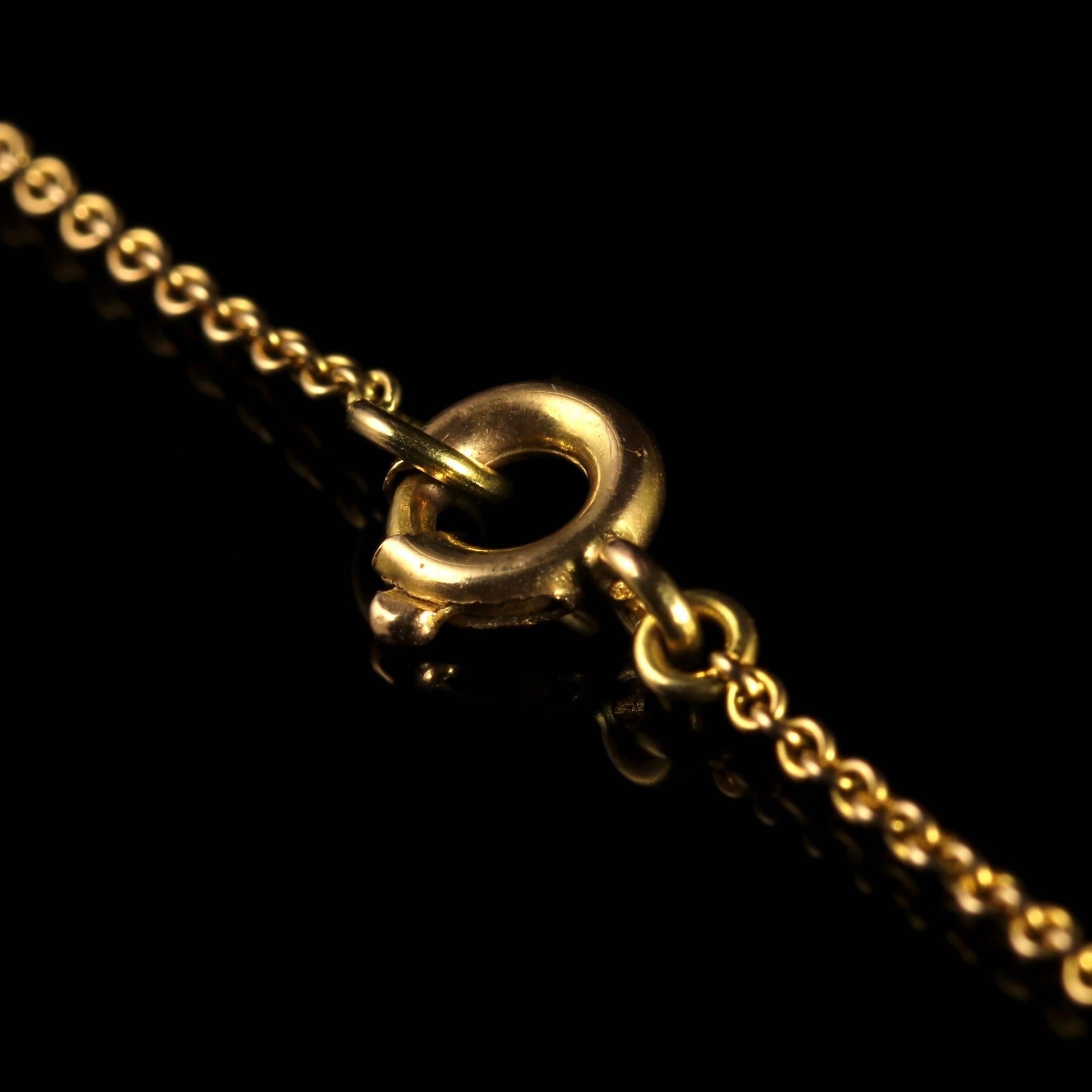 Antique Victorian Suffragette 15 Carat Gold Necklace, circa 1900 3