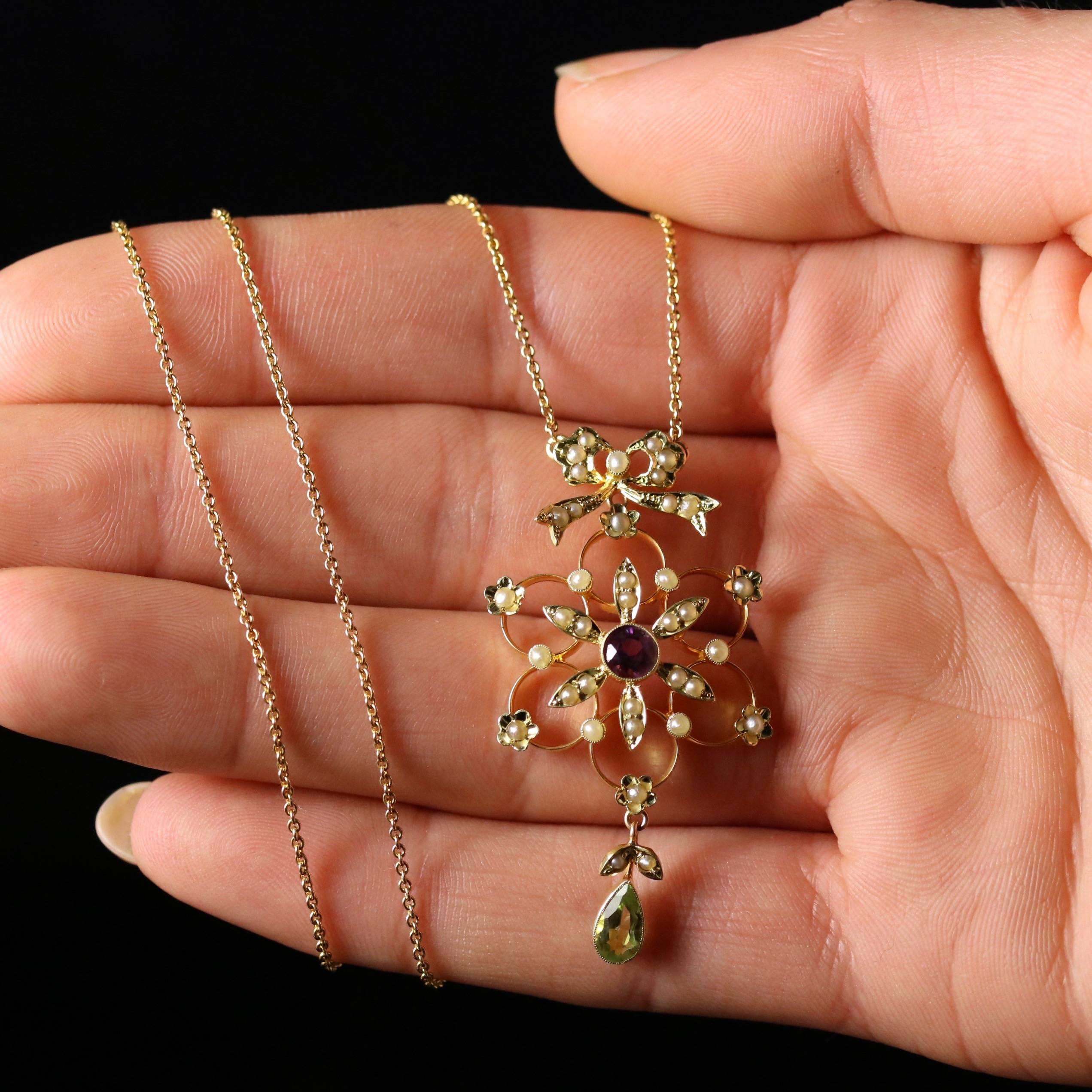 Antique Victorian Suffragette 15 Carat Gold Necklace, circa 1900 4