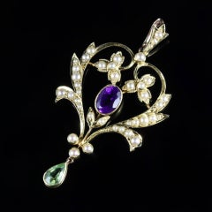 Antiker viktorianischer Suffragette-Anhänger aus 15 Karat Gold