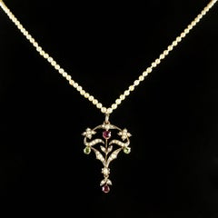 Antique Victorian Suffragette Pearl Necklace Diamond Clasp, circa 1900