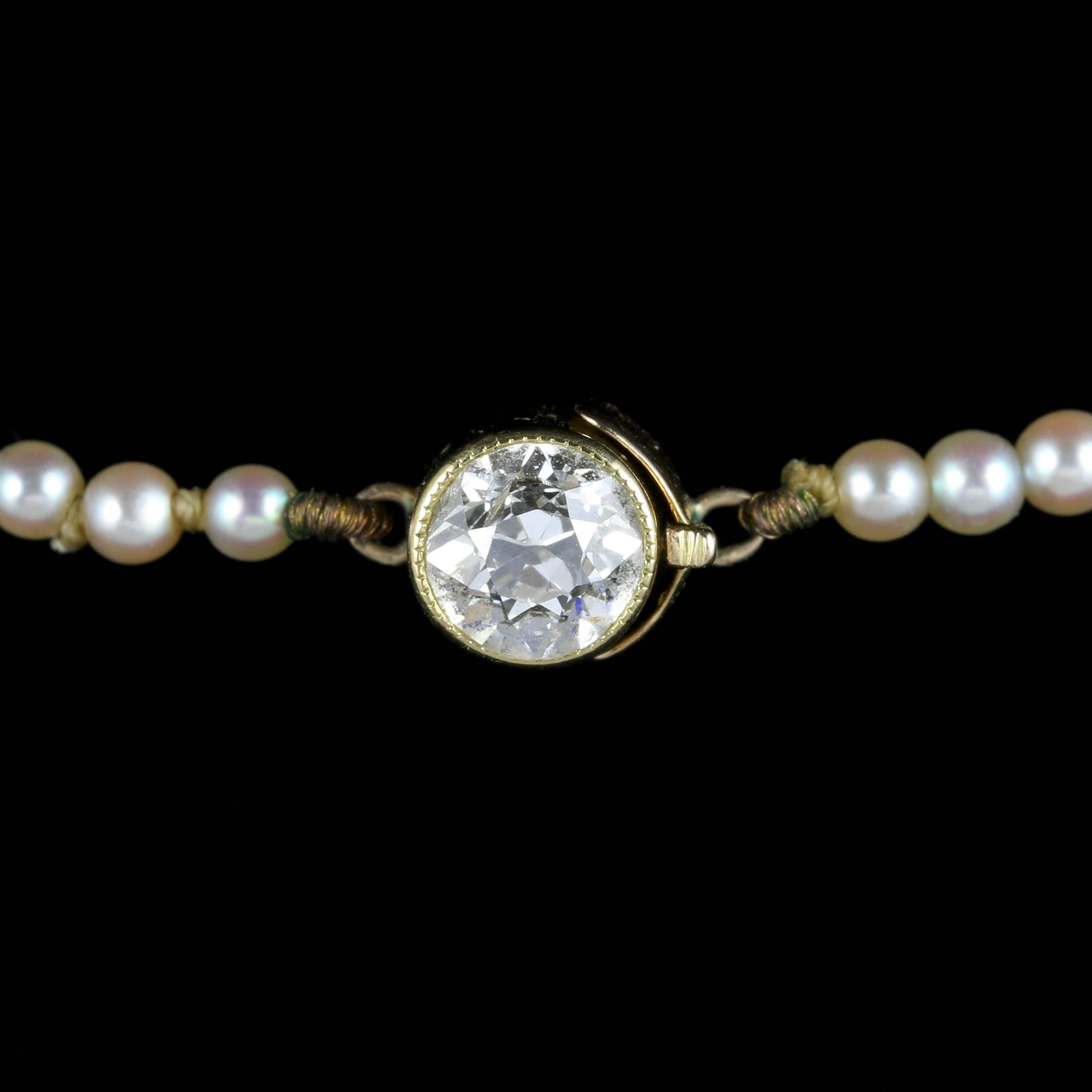 Antique Victorian Pearl Diamond Necklace, circa 1900 1