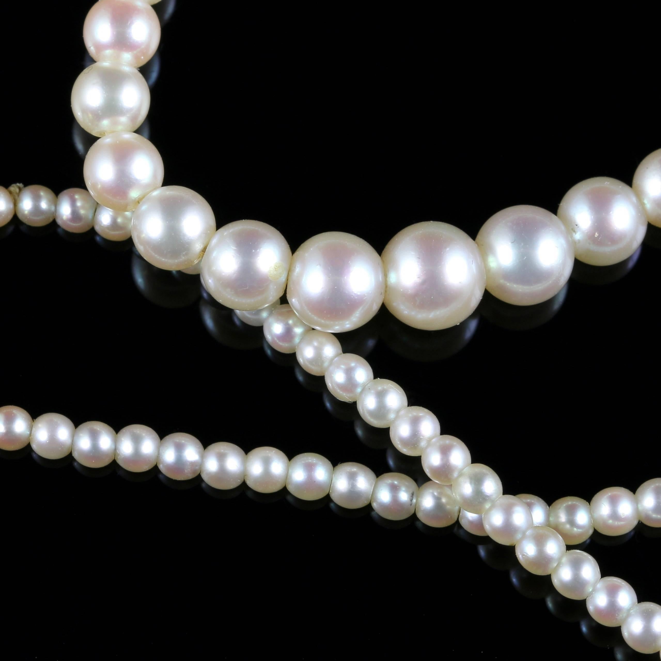 Women's Antique Victorian Pearl Diamond Necklace, circa 1900