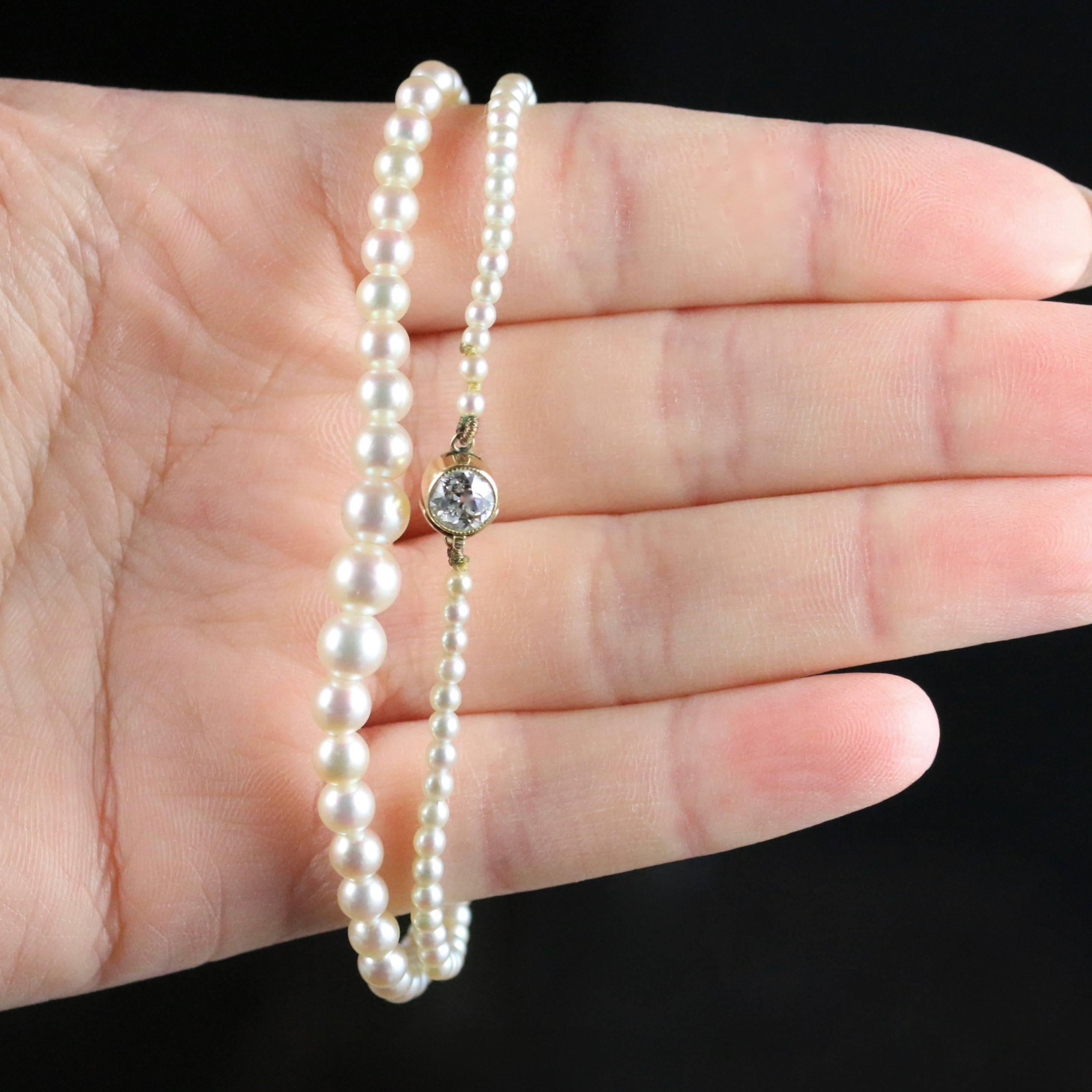 Antique Victorian Pearl Diamond Necklace, circa 1900 3