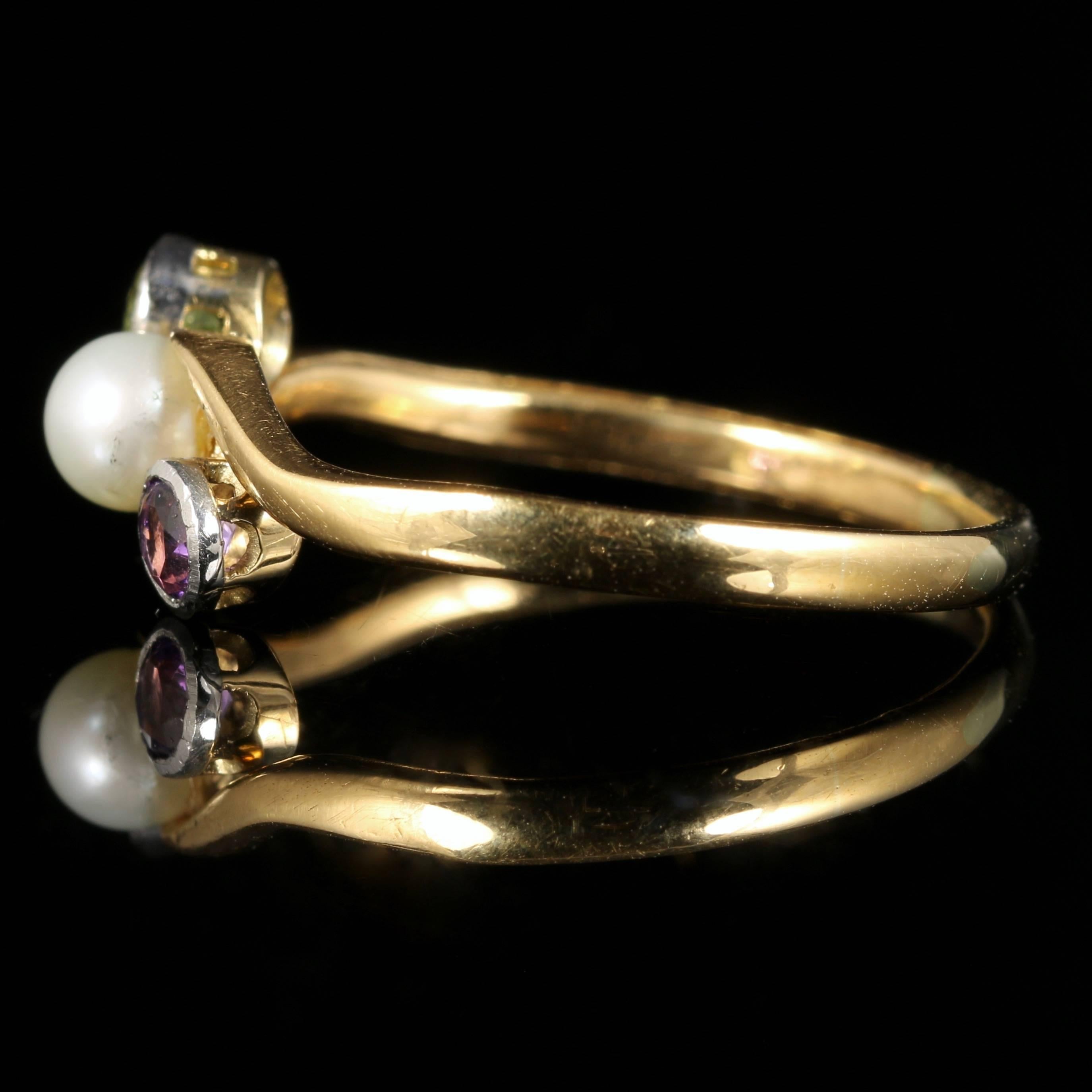 Antique Victorian Suffragette Twist Ring 18 Carat Gold In Excellent Condition In Lancaster, Lancashire