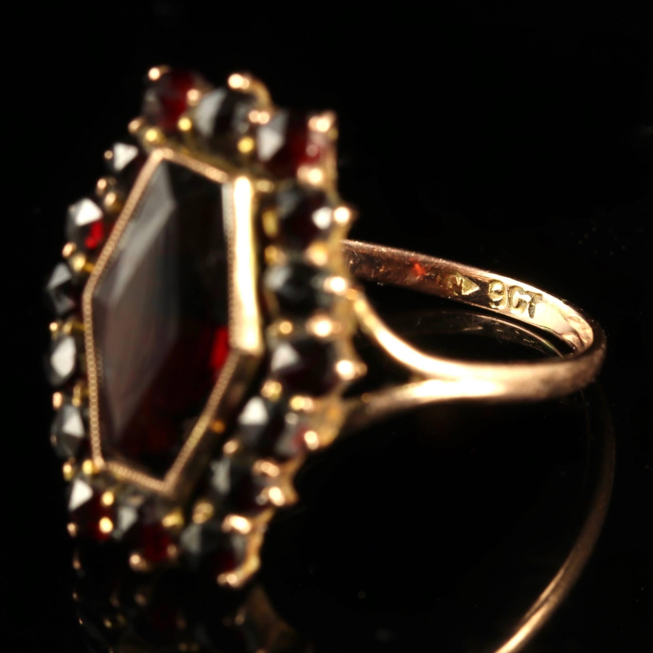 Women's or Men's Antique Victorian Bohemian Garnet Ring, circa 1900