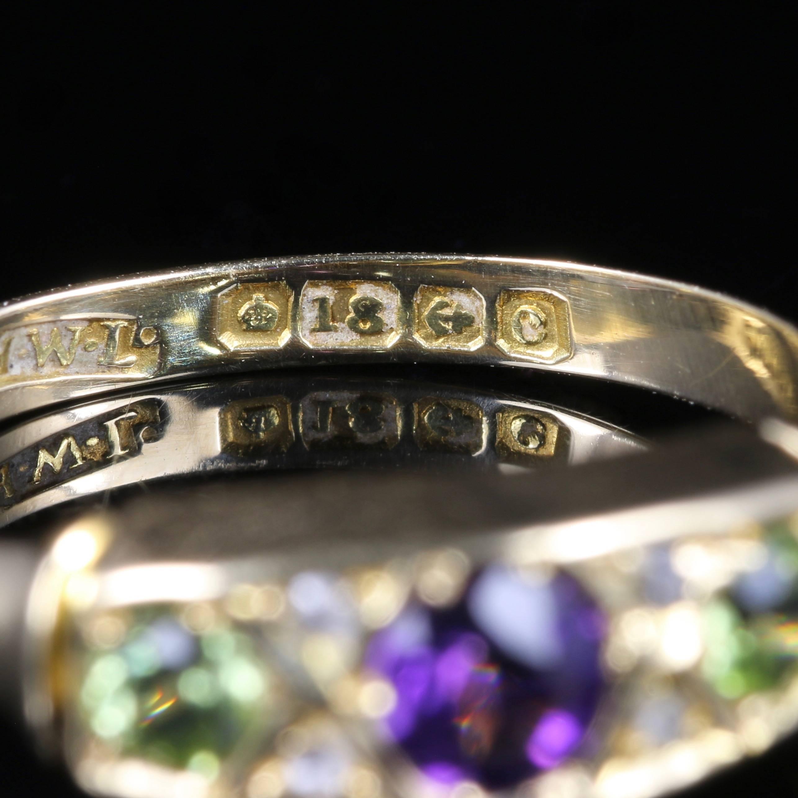 Antique Suffragette Ring Amethyst Peridot Diamond Dated 1902 1