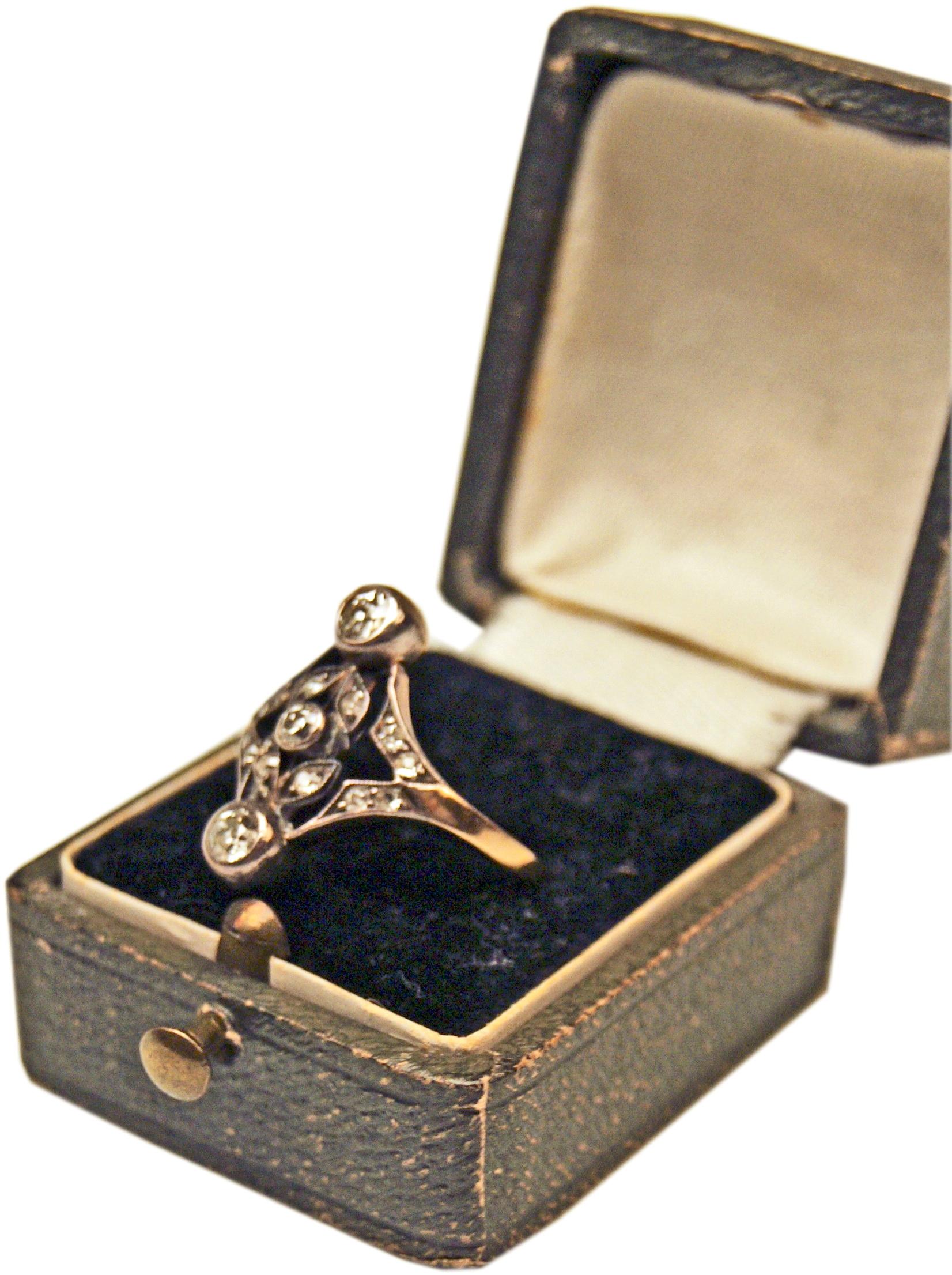 Jugendstil-Ring Gold 585 Diamanten 0,60 Karat Wien, Österreich, um 1900 (Alteuropäischer Schliff) im Angebot