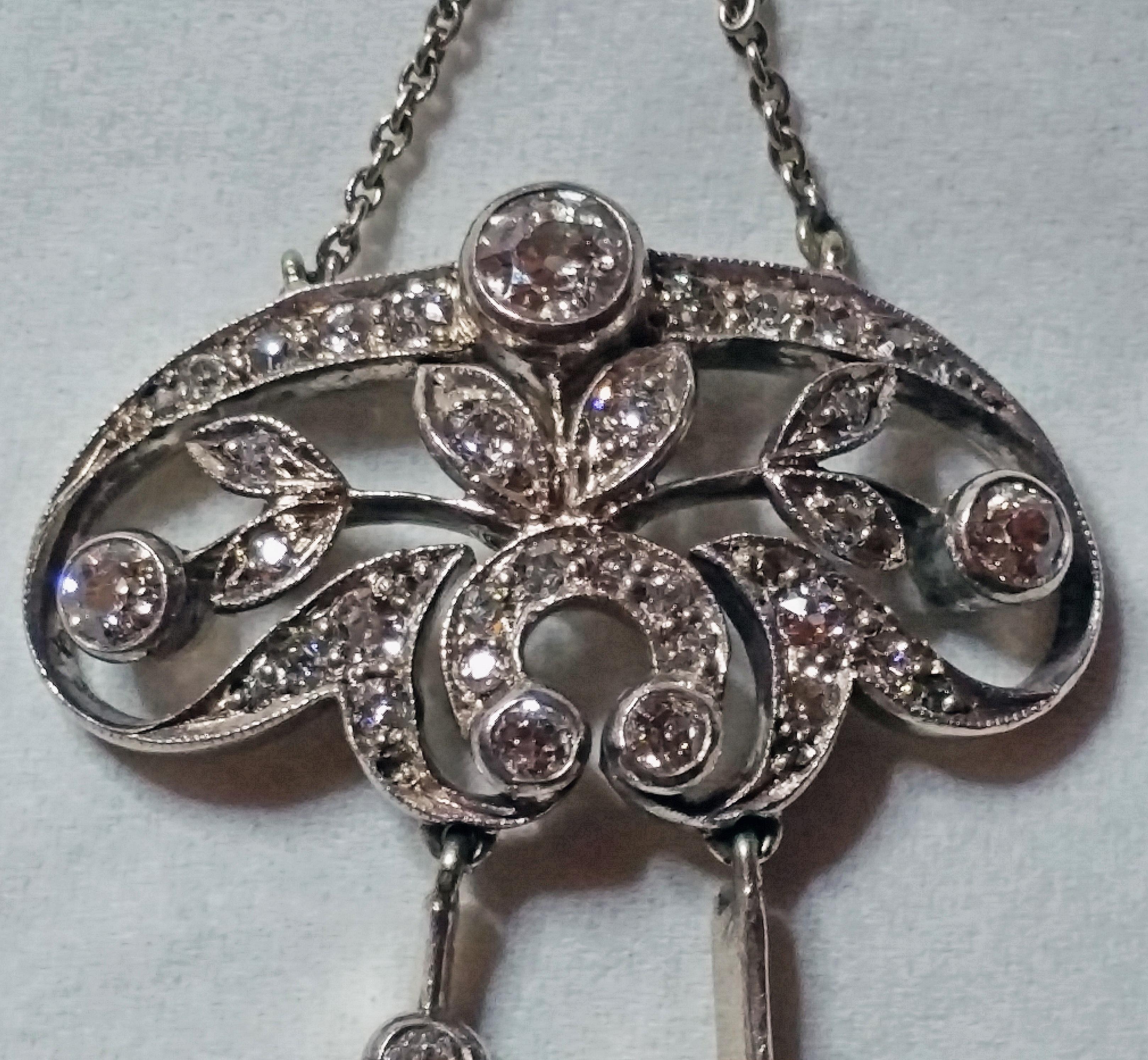 Jugendstil-Halskette Gold 585 Diamanten '2,80 Karat' Wien, Österreich, um 1900 (Art nouveau) im Angebot