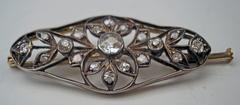 1900s Art Nouveau Diamonds 0.50 Carat Gold Flower Brooch