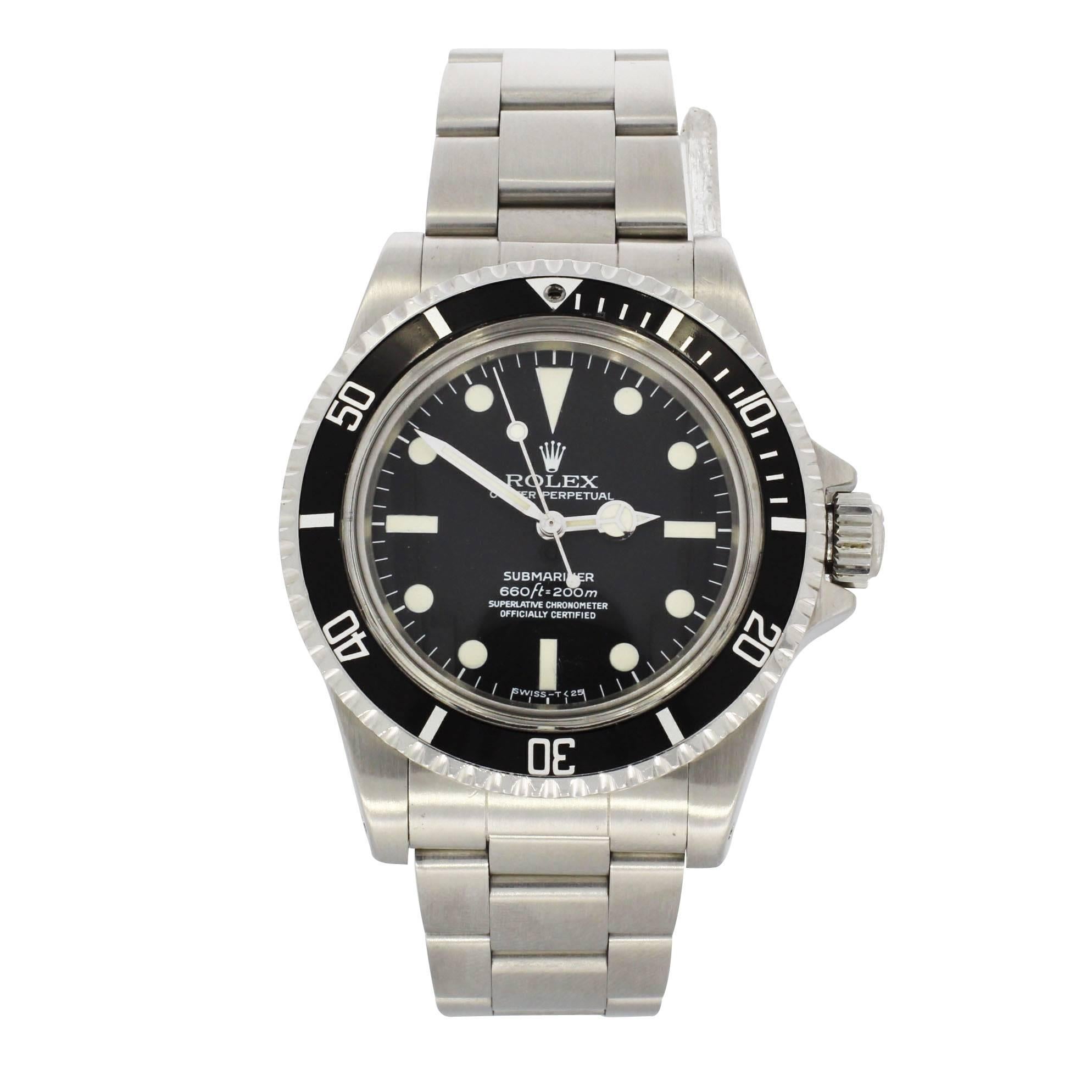 Rolex Stainless Steel Submariner Original Dial Wristwatch Ref 5512 For Sale