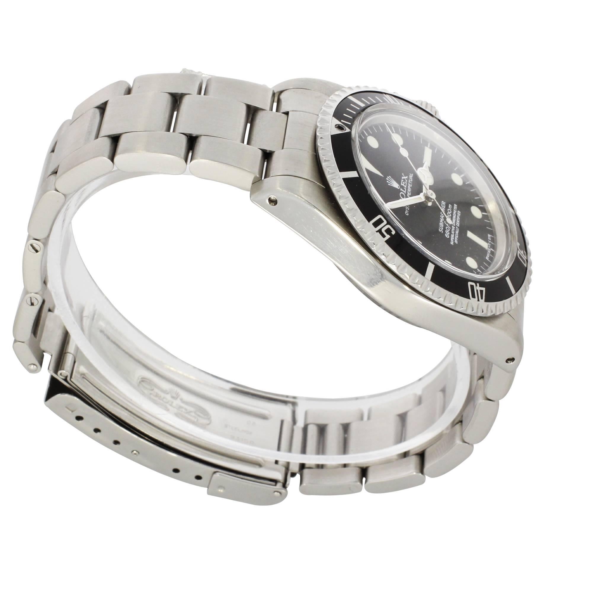 Rolex Stainless Steel Submariner Original Dial Wristwatch Ref 5512 For Sale 2