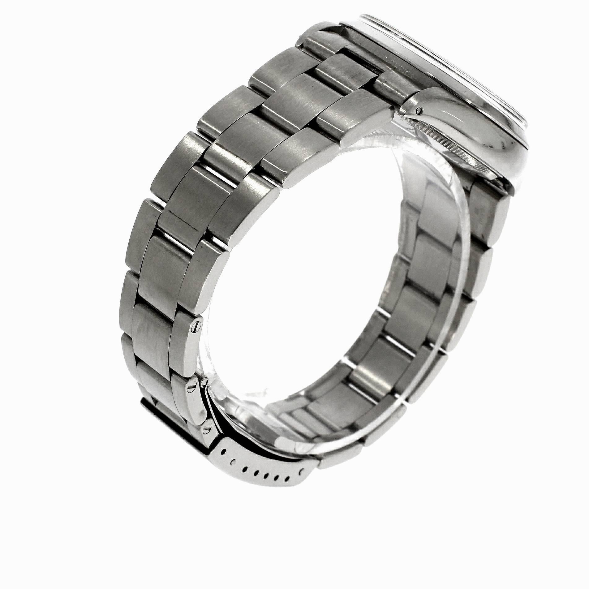 Women's or Men's Rolex Stainless Steel Air King Calibre 1520 Wristwatch Ref 5500, circa 1977 For Sale