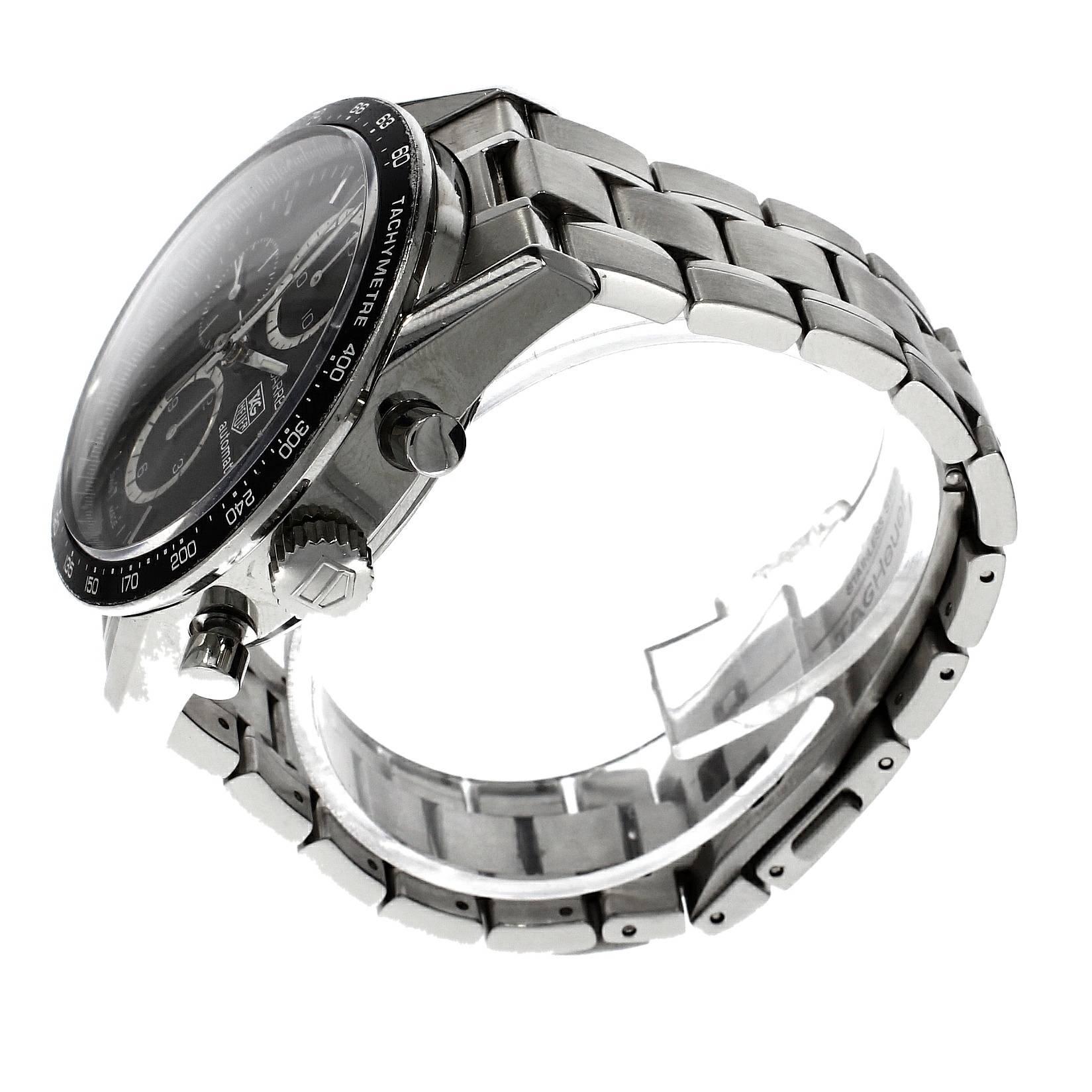 TAG Heuer Stainless Steel Carrera Wristwatch Ref Cv2010 In Good Condition In Epsom, Surrey