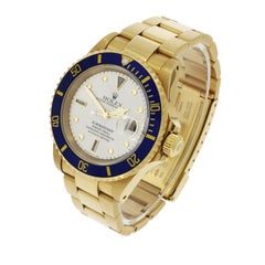 Rolex Yellow Gold Submariner Serti Dial Wristwatch Ref 16618, 1997
