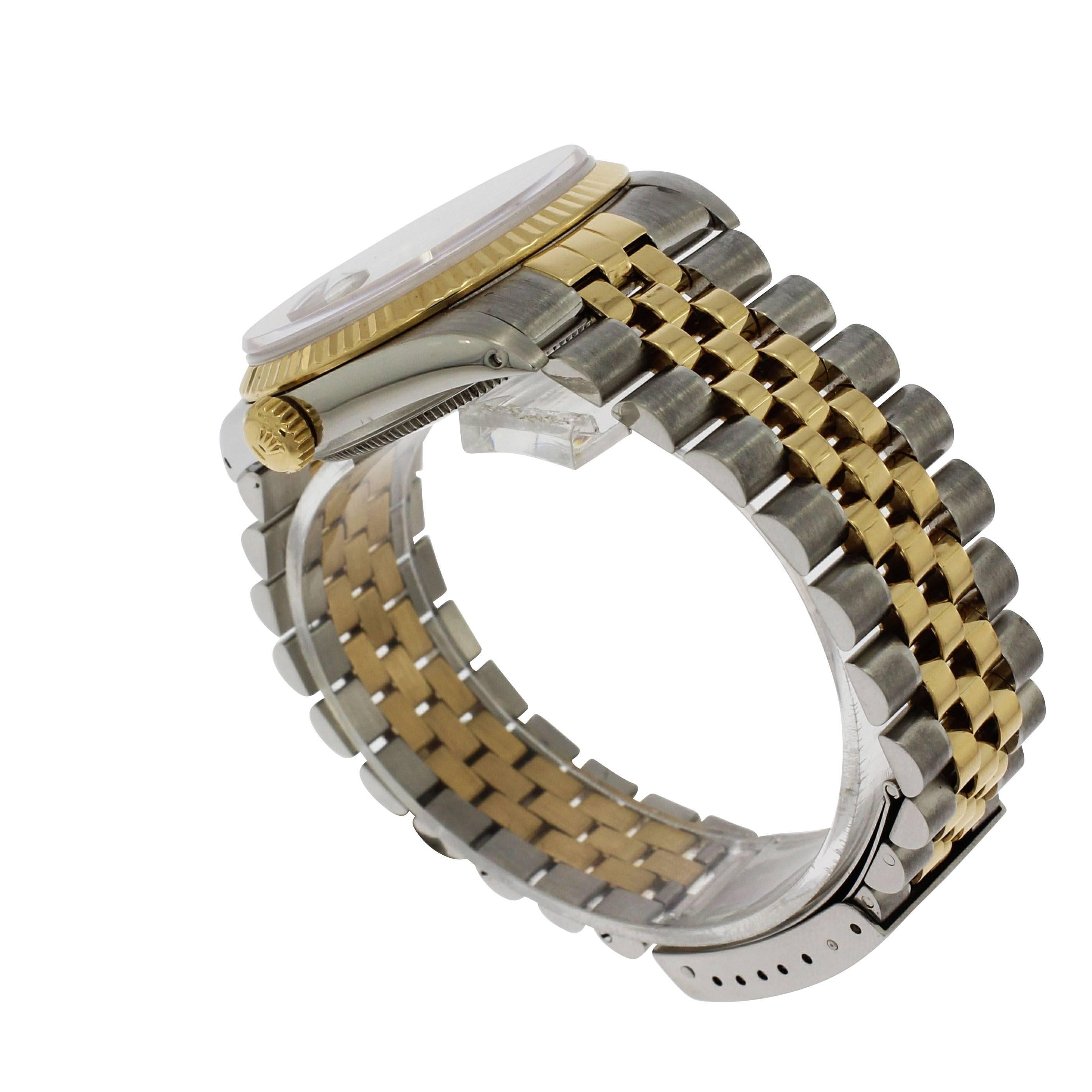 Men's Rolex Yellow Gold Stainless Steel Datejust Jubilee Dial Wristwatch, 1986