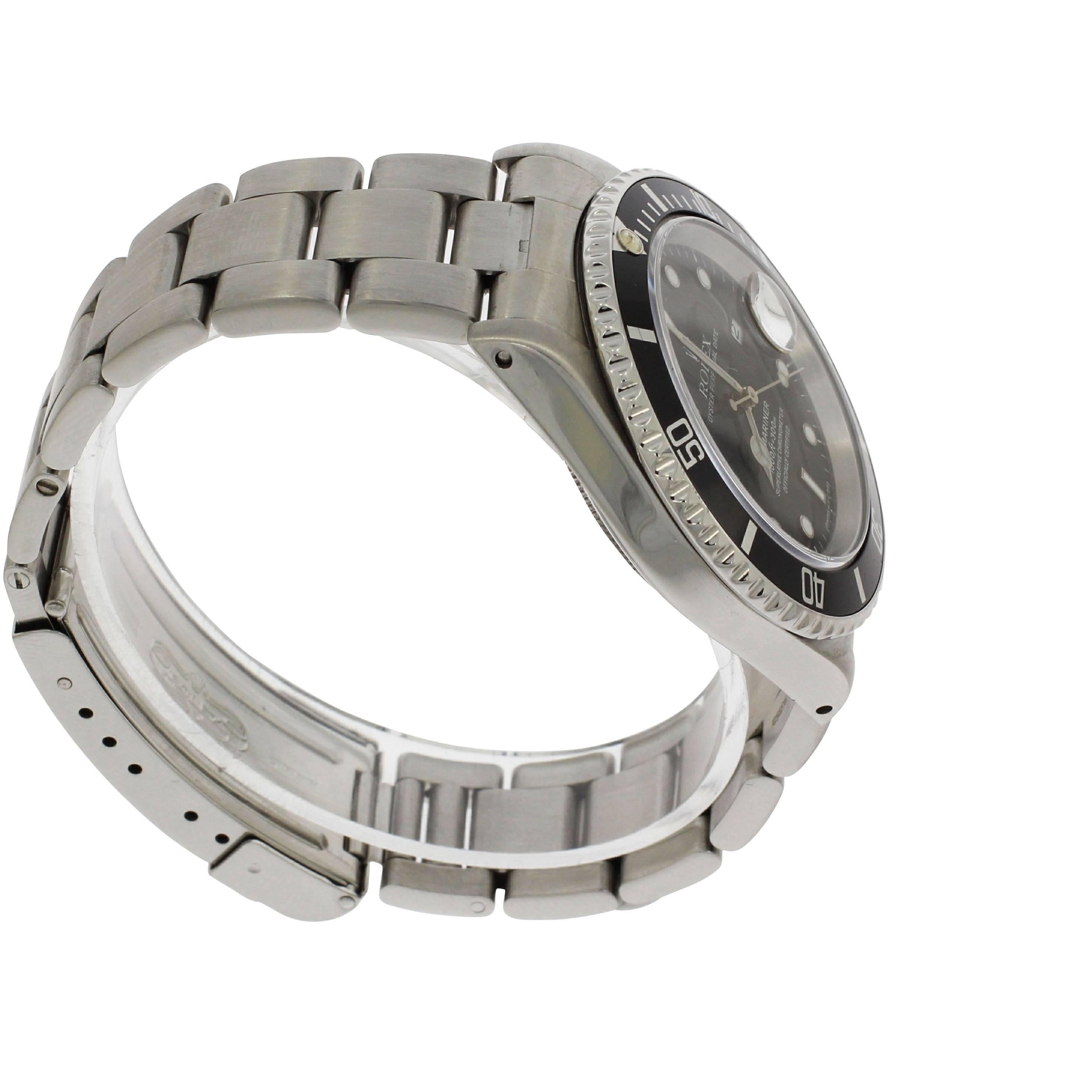 Rolex Stainless Steel Aluminium Bezel Submariner Wristwatch Ref 16610, 1997 For Sale 2