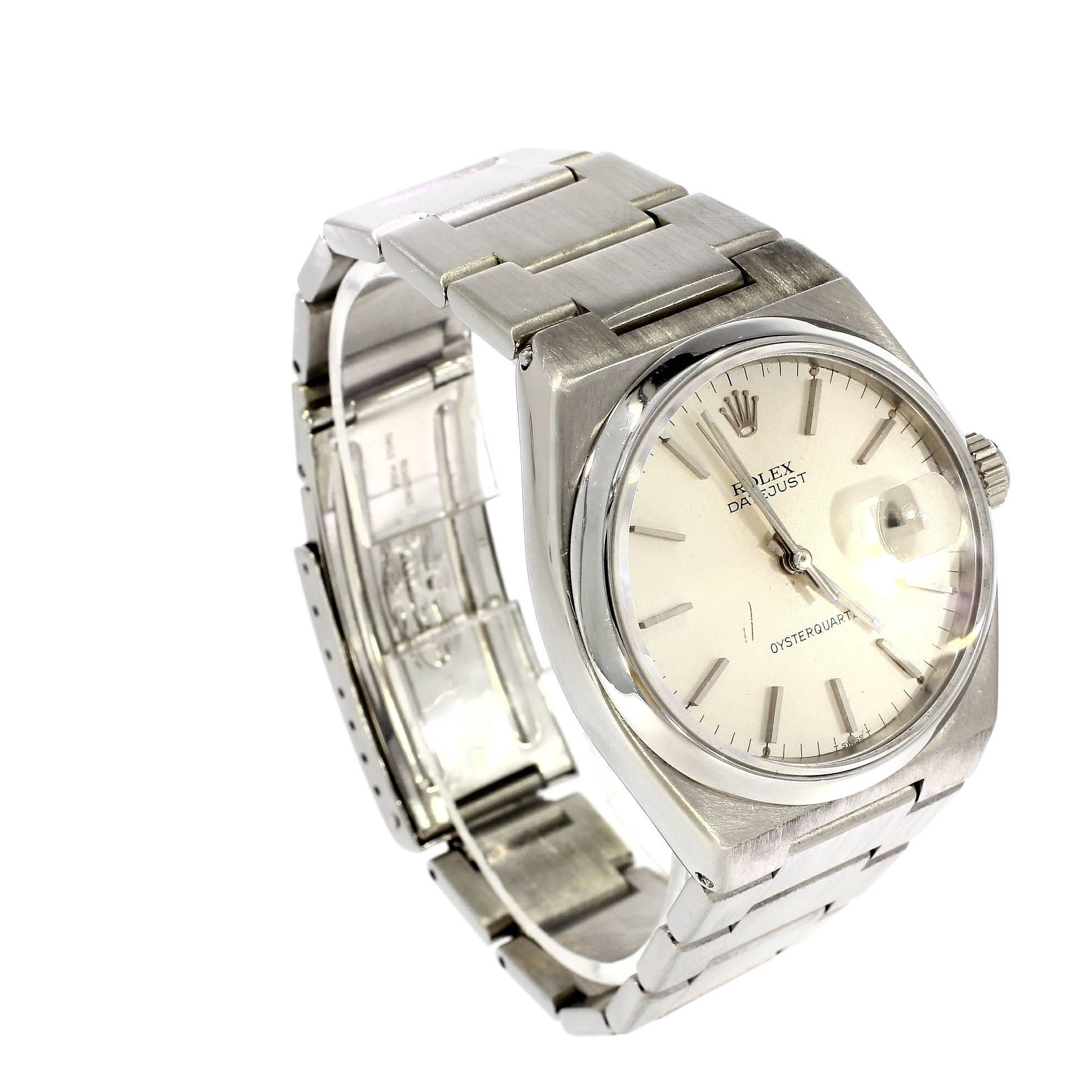 Rolex Stainless Steel Oysterquartz Wristwatch Ref 17000  For Sale 4