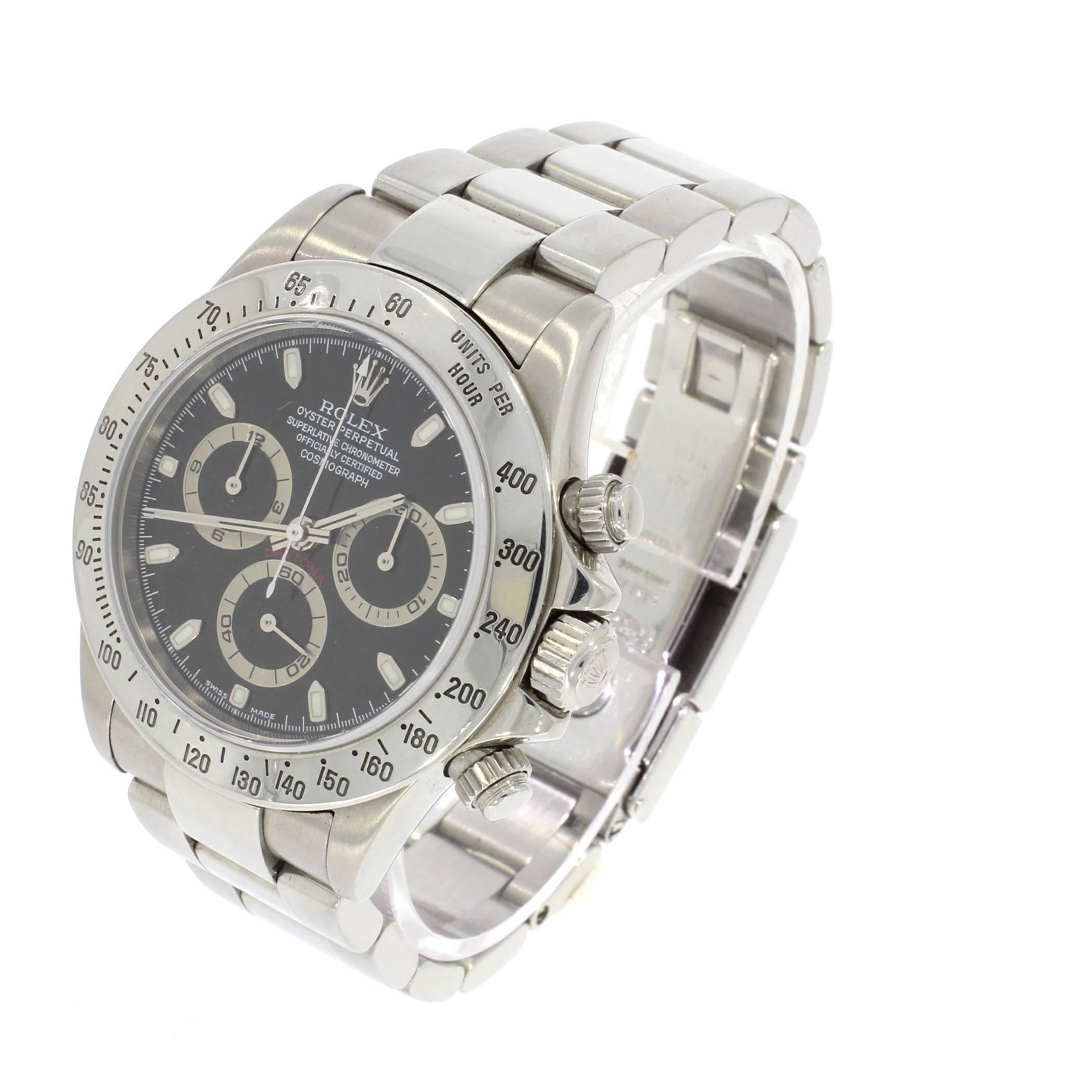 Rolex Daytona Stainless Steel Chronograph 116520 Automatic Wrist Watch In Excellent Condition In Epsom, Surrey