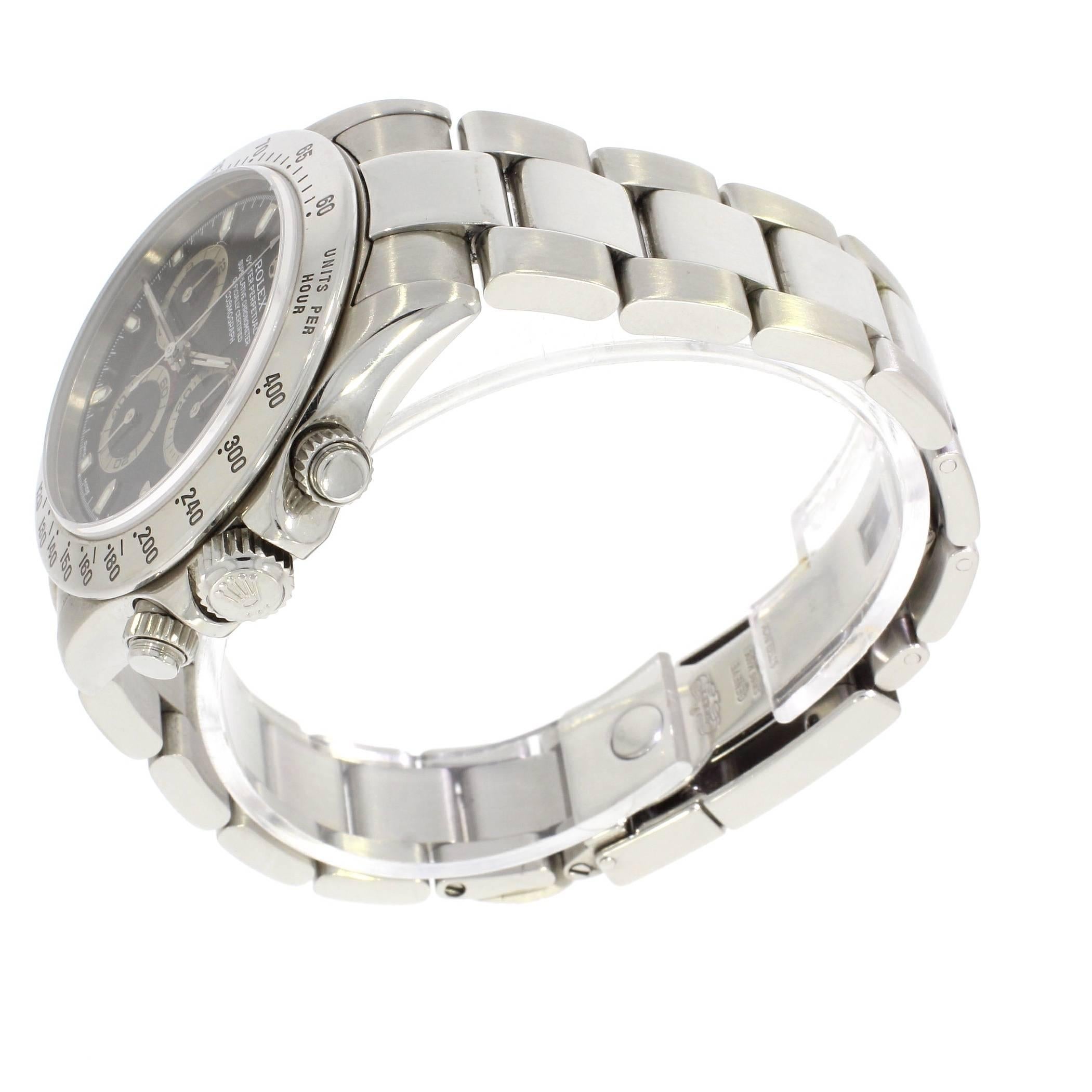 Women's or Men's Rolex Daytona Stainless Steel Chronograph 116520 Automatic Wrist Watch